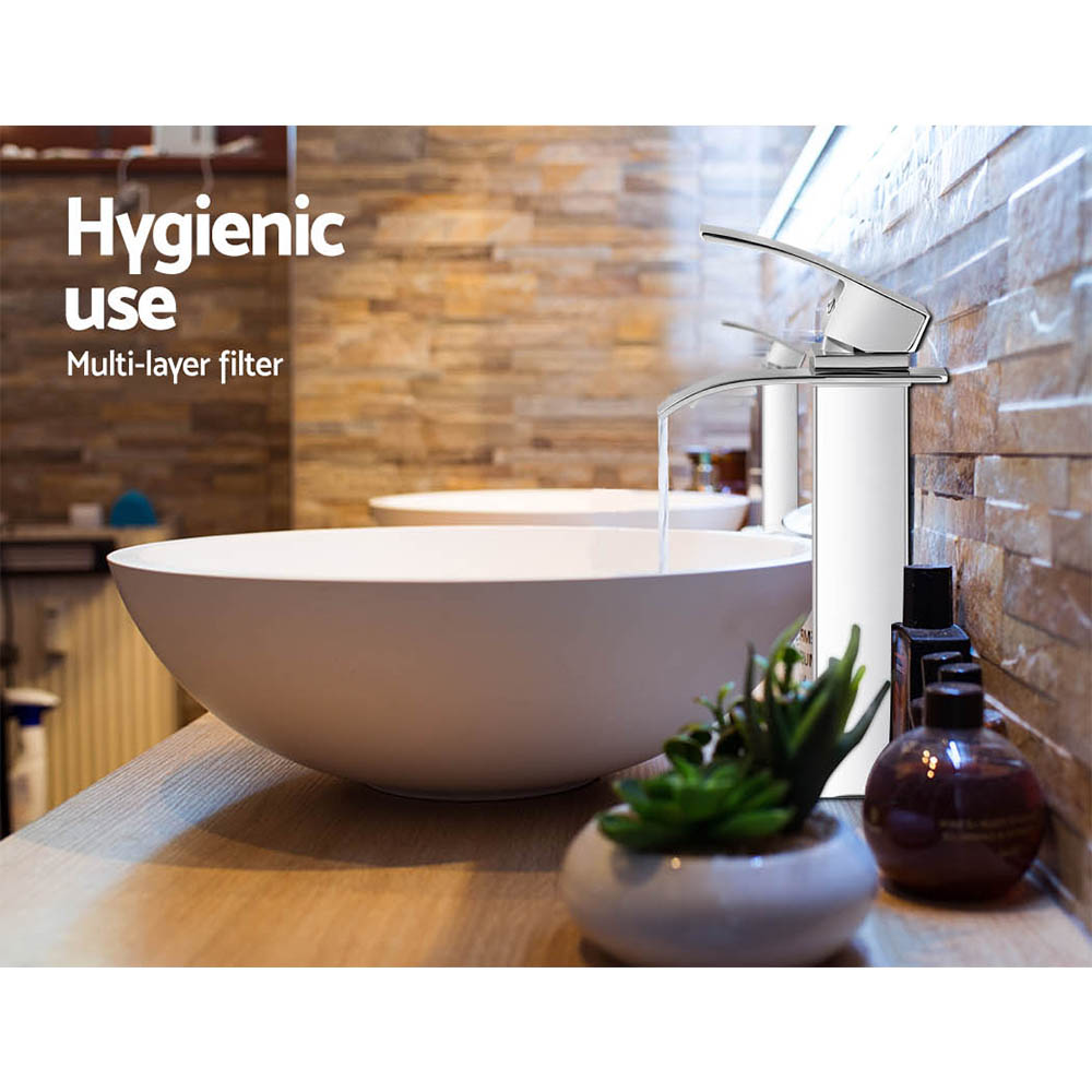 Cefito Thin Tall Basin Mixer Tap for Vanity and Laundry, Black view 5