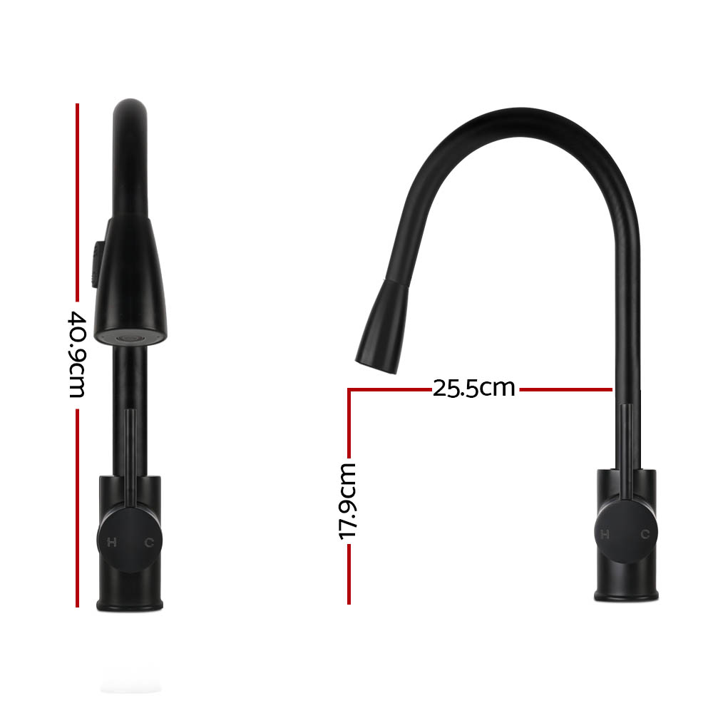 Cefito Pull-Out Kitchen Mixer Tap with 2 Modes, Black view 2