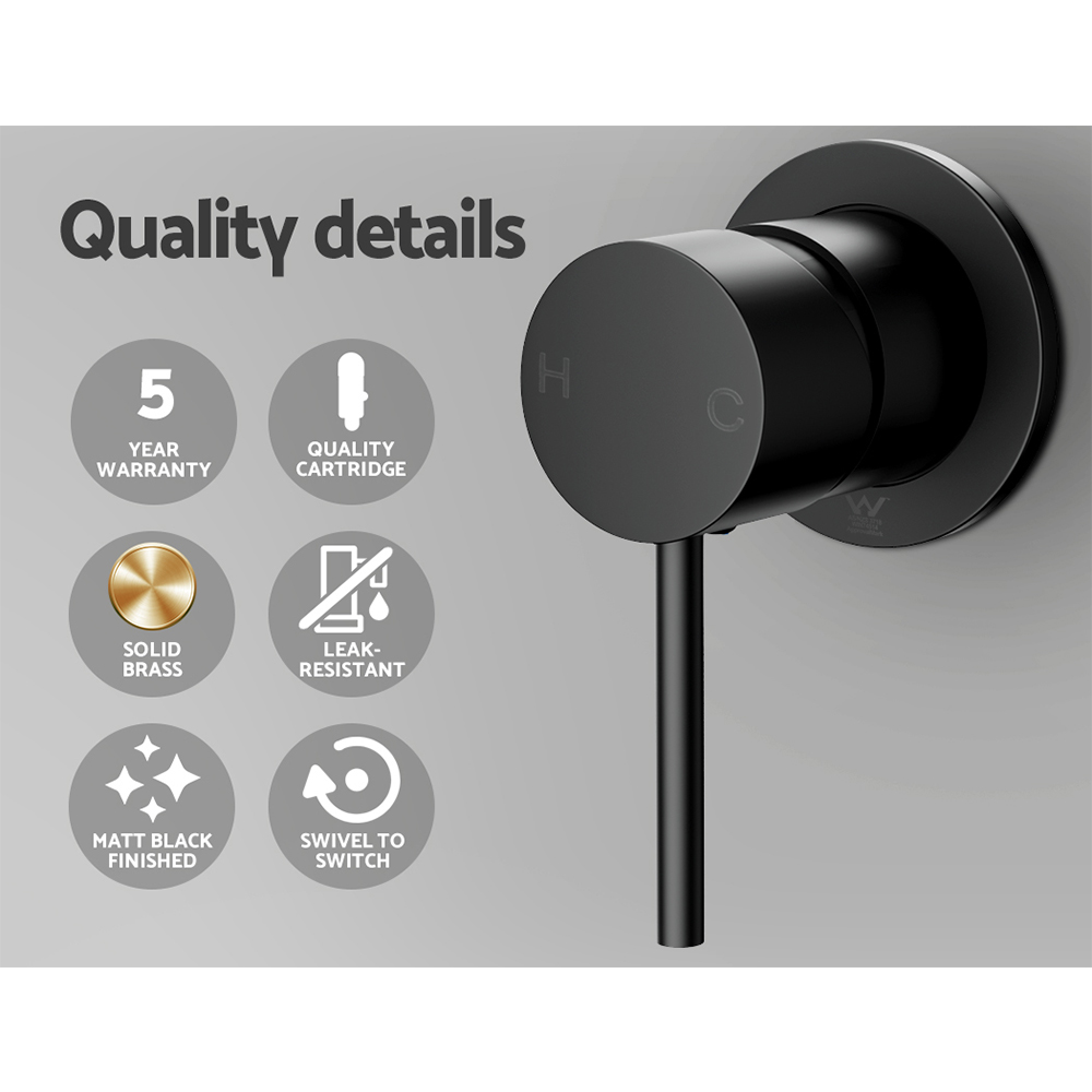 Cefito Basin Mixer Wall Tap Round, Chrome or Black view 5