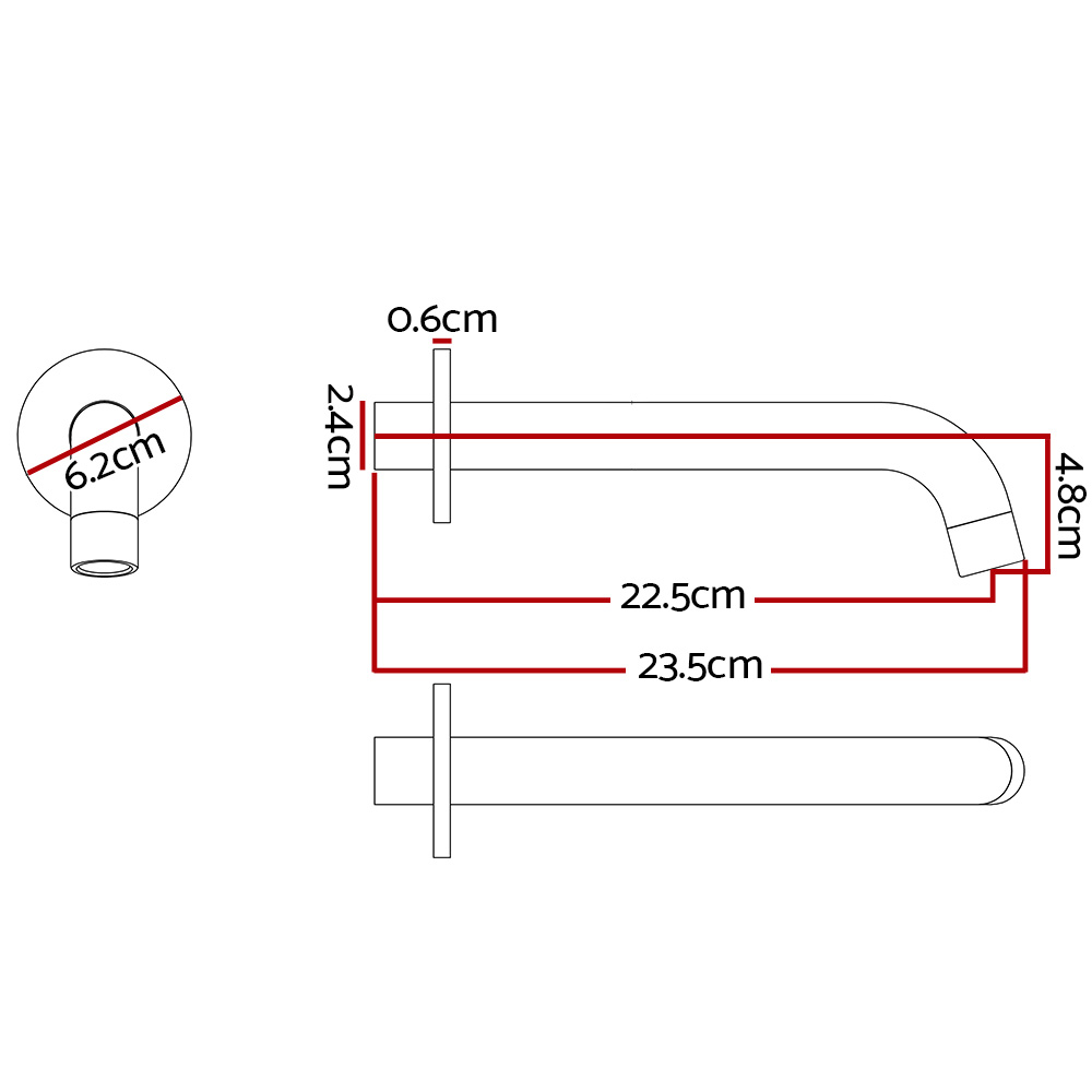 Cefito Round Wall Bath Mixer Spout Tap for Bathtub and Shower view 2