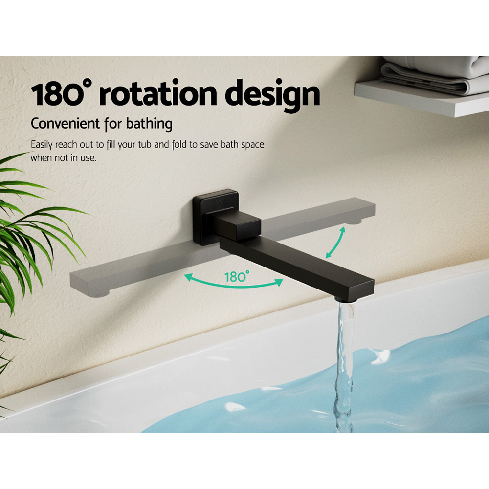 Cefito Square Swivel Wall Bath Mixer Spout Tap for Bathtub view 5