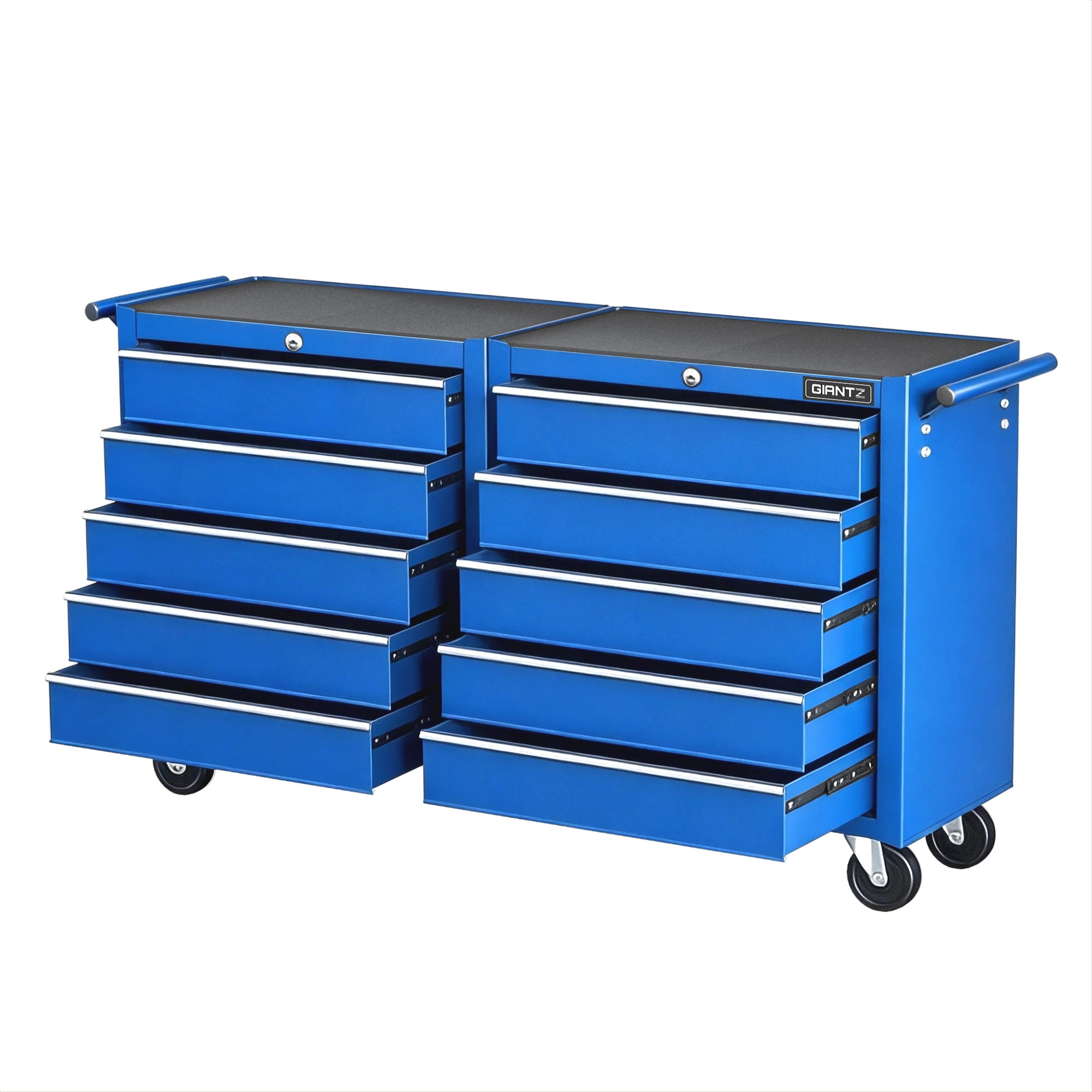 Giantz 10 Drawer Tool Chest Trolley, Blue or Black view 2