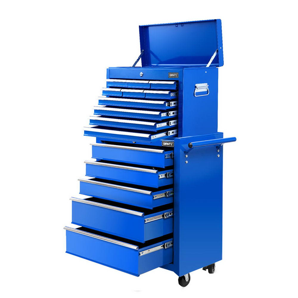 Giantz 15 Drawer Tool Chest Trolley 2 in 1, Blue