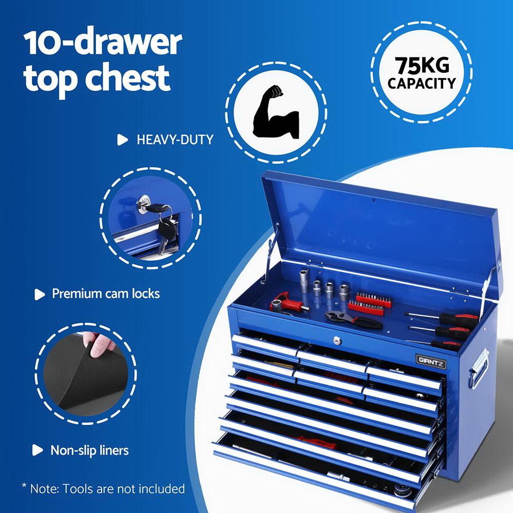 Giantz 15 Drawer Tool Chest Trolley 2 in 1, Blue view 3