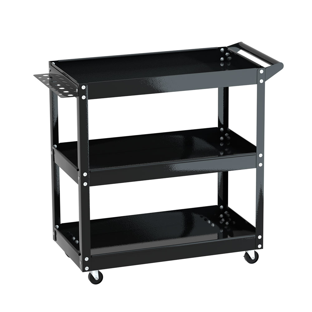 Giantz 3 Tier Tool Cart Trolley, Black Blue or Red