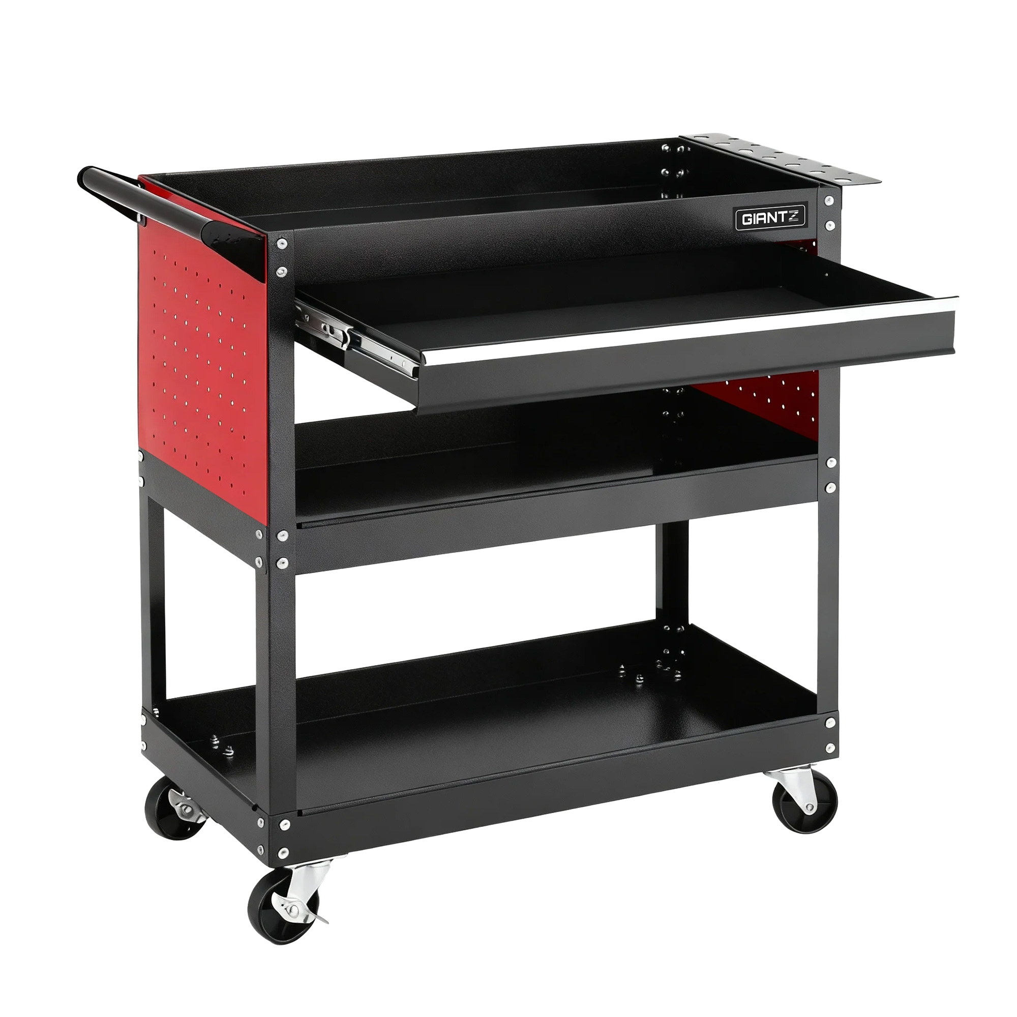 Giantz Tool Trolley Cart with Drawer and Pegboard view 2