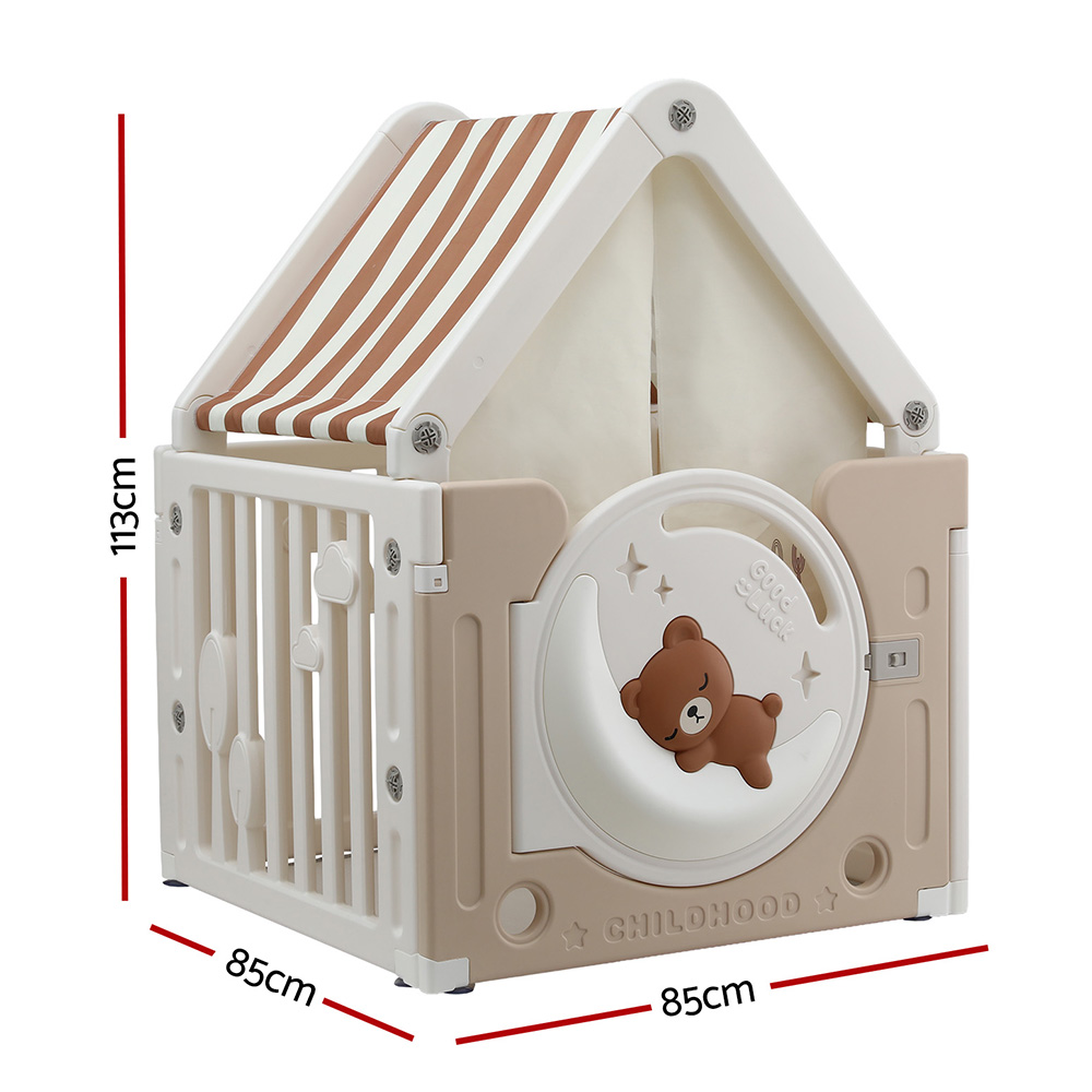 Keezi Kids Play Tent Playhouse Castle with Floor Mat view 2