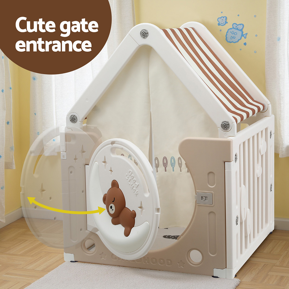 Keezi Kids Play Tent Playhouse Castle with Floor Mat view 5