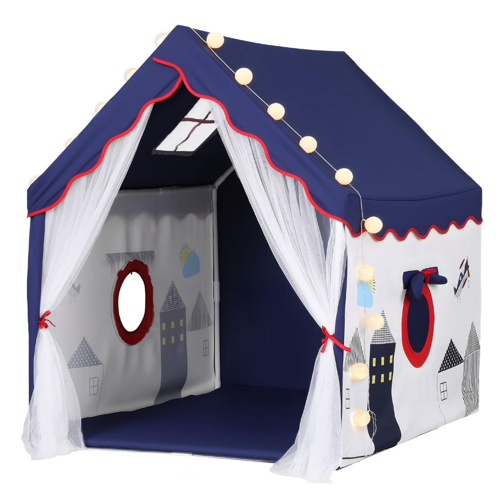 Keezi Kids Play Tent Playhouse Castle with Ball Pit & Lights view 2