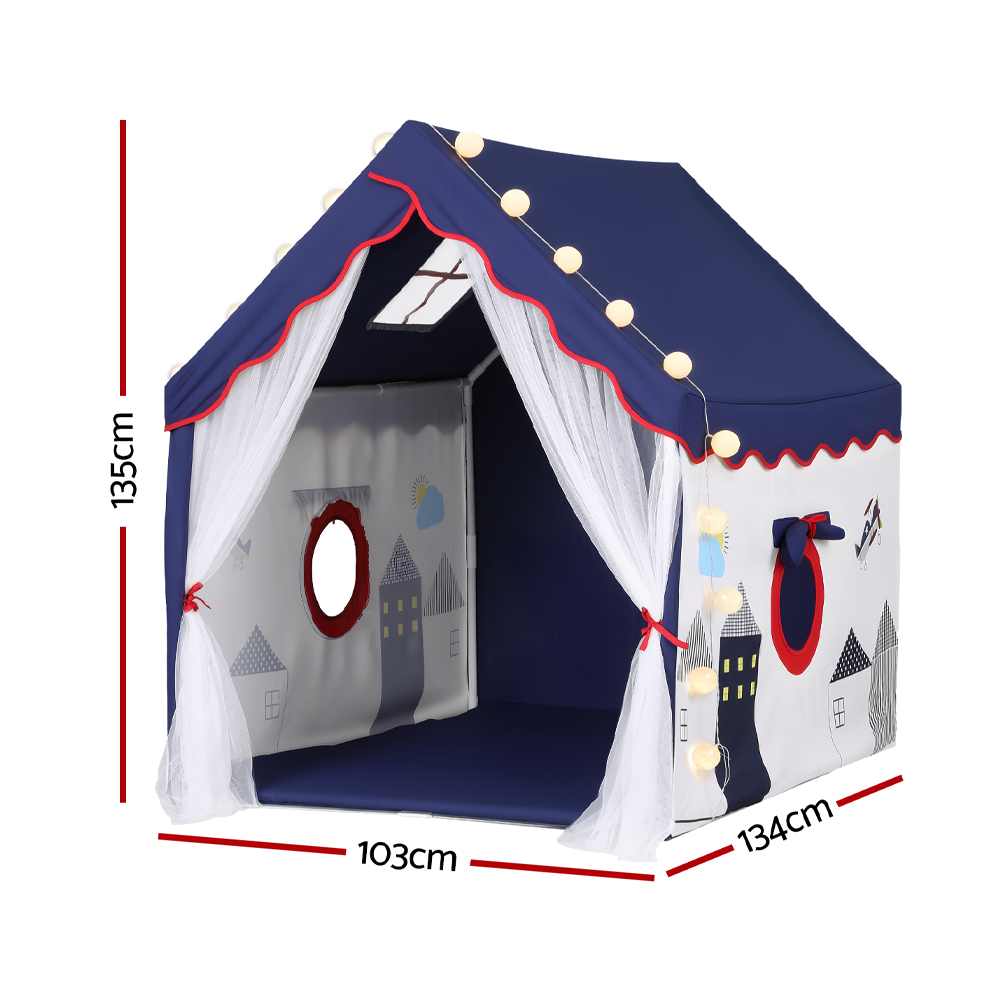 Keezi Kids Play Tent Playhouse Castle with Ball Pit & Lights view 3