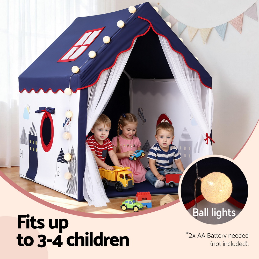 Keezi Kids Play Tent Playhouse Castle with Ball Pit & Lights view 5