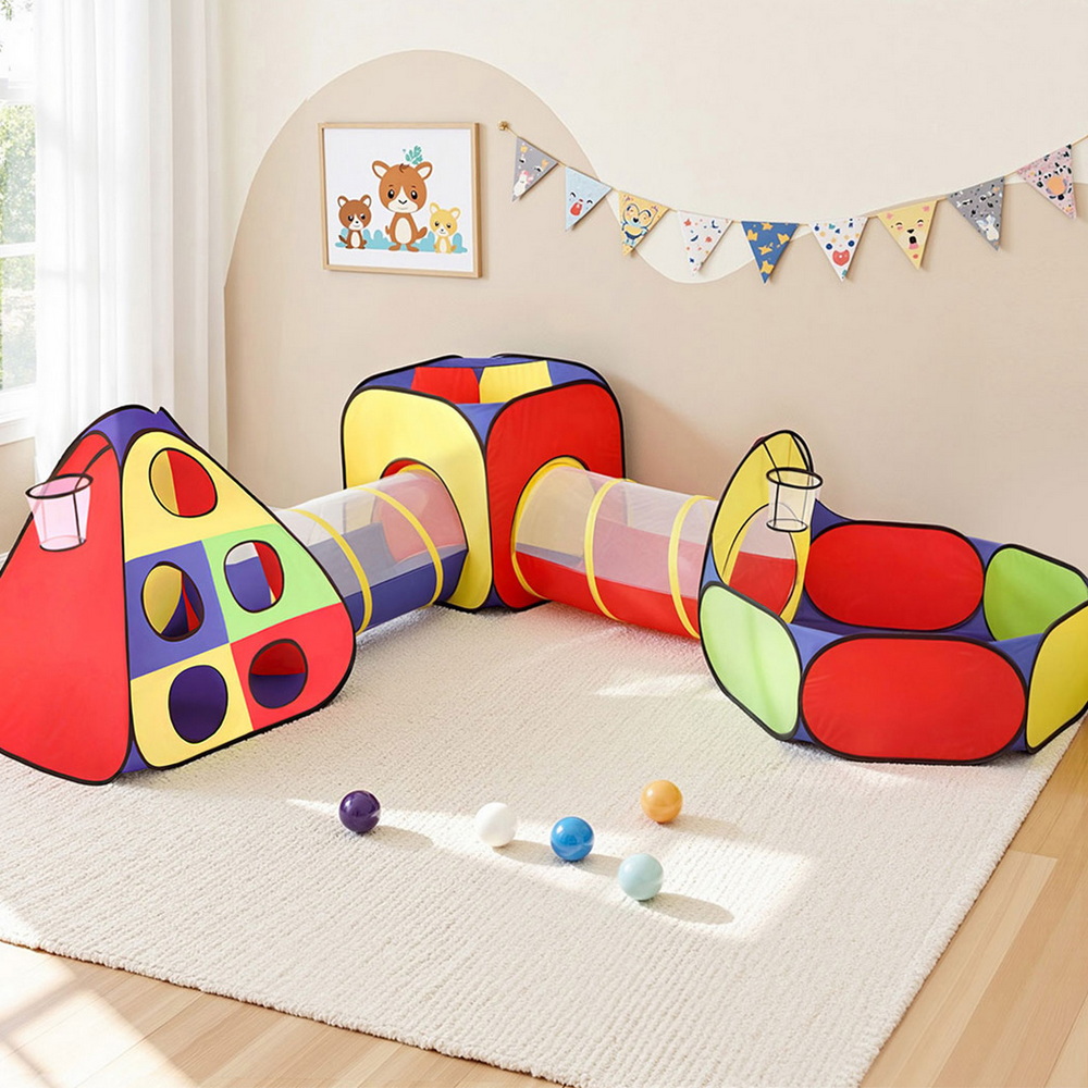 Keezi Kids Play Tent Teepee, Tunnel & Ball Pit Adventure Set