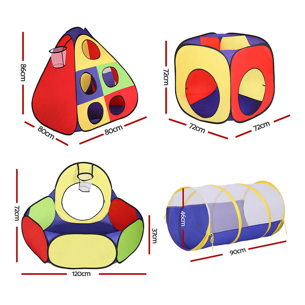 Keezi Kids Play Tent Teepee, Tunnel & Ball Pit Adventure Set view 3