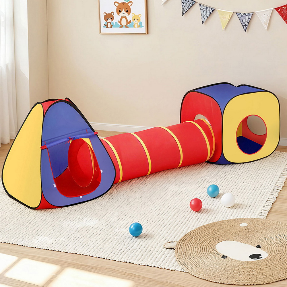 Keezi Kids 3-in-1 Play Tent with Teepee & Crawl Tunnel