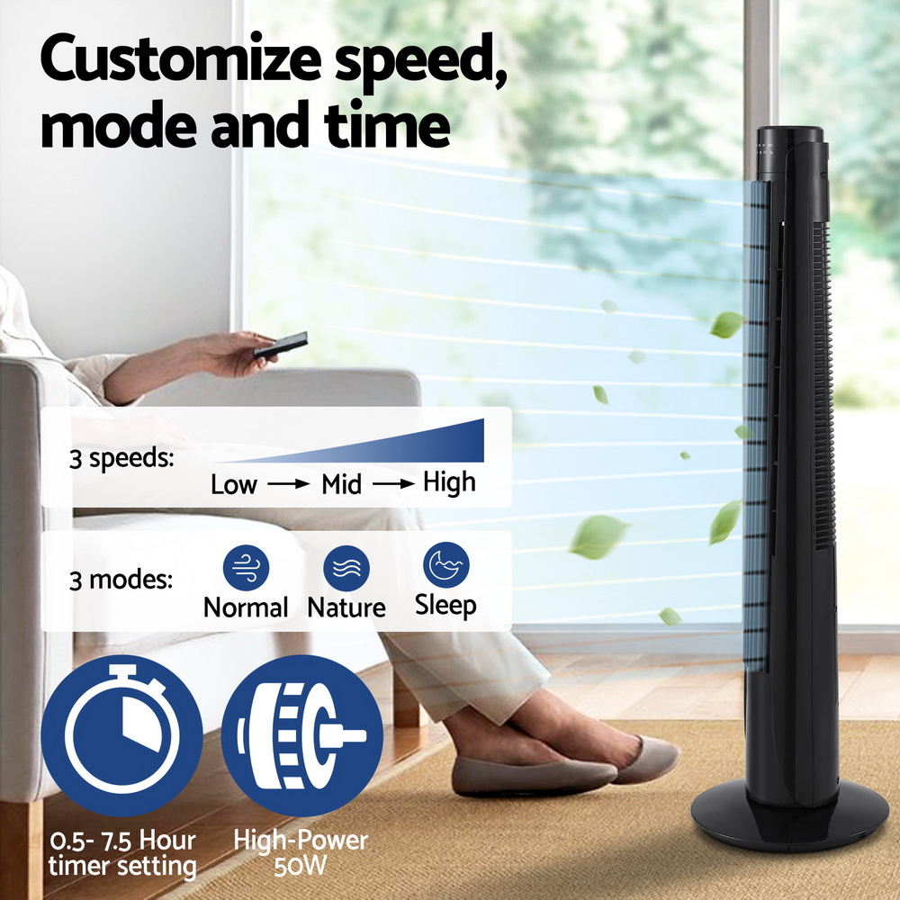 Devanti Oscillating Tower Fan with Remote 3-Speed view 4