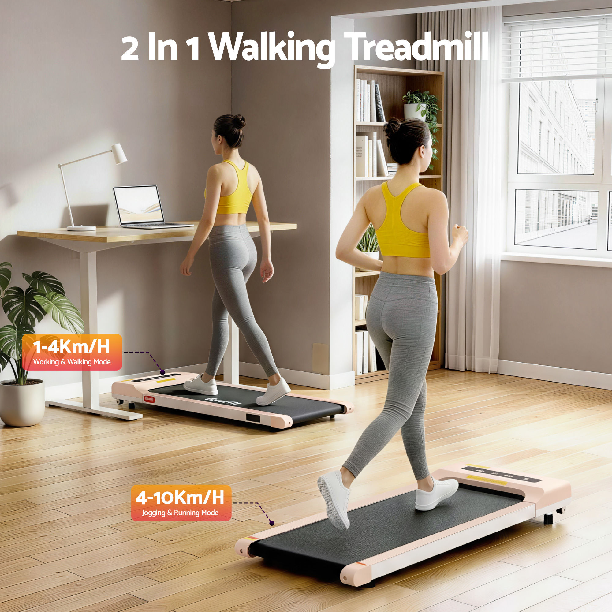 Everfit Walking Pad Under Desk Home Gym 360mm No Assembly view 3