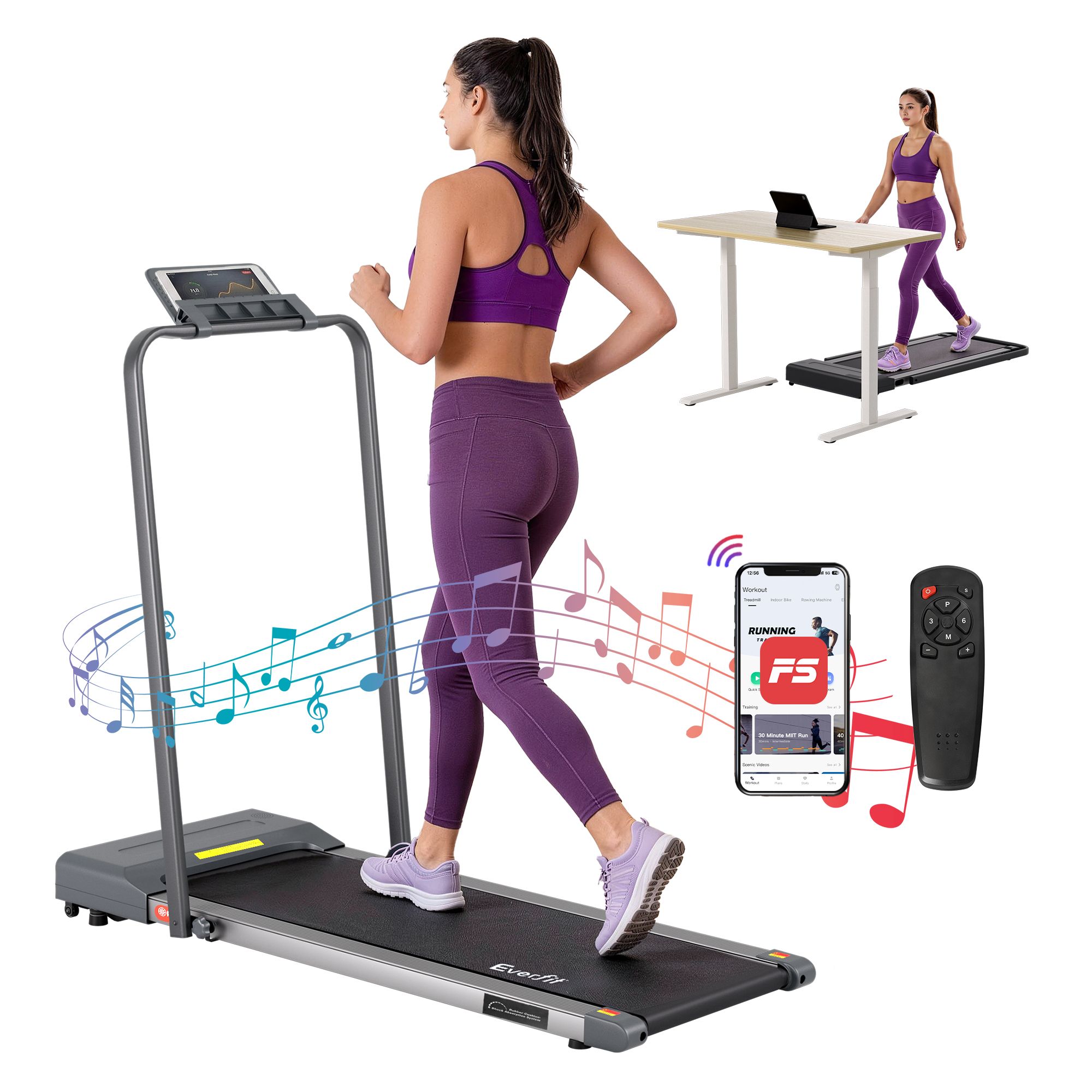 Everfit 2 in 1 Treadmill Walking Pad with 380mm Belt