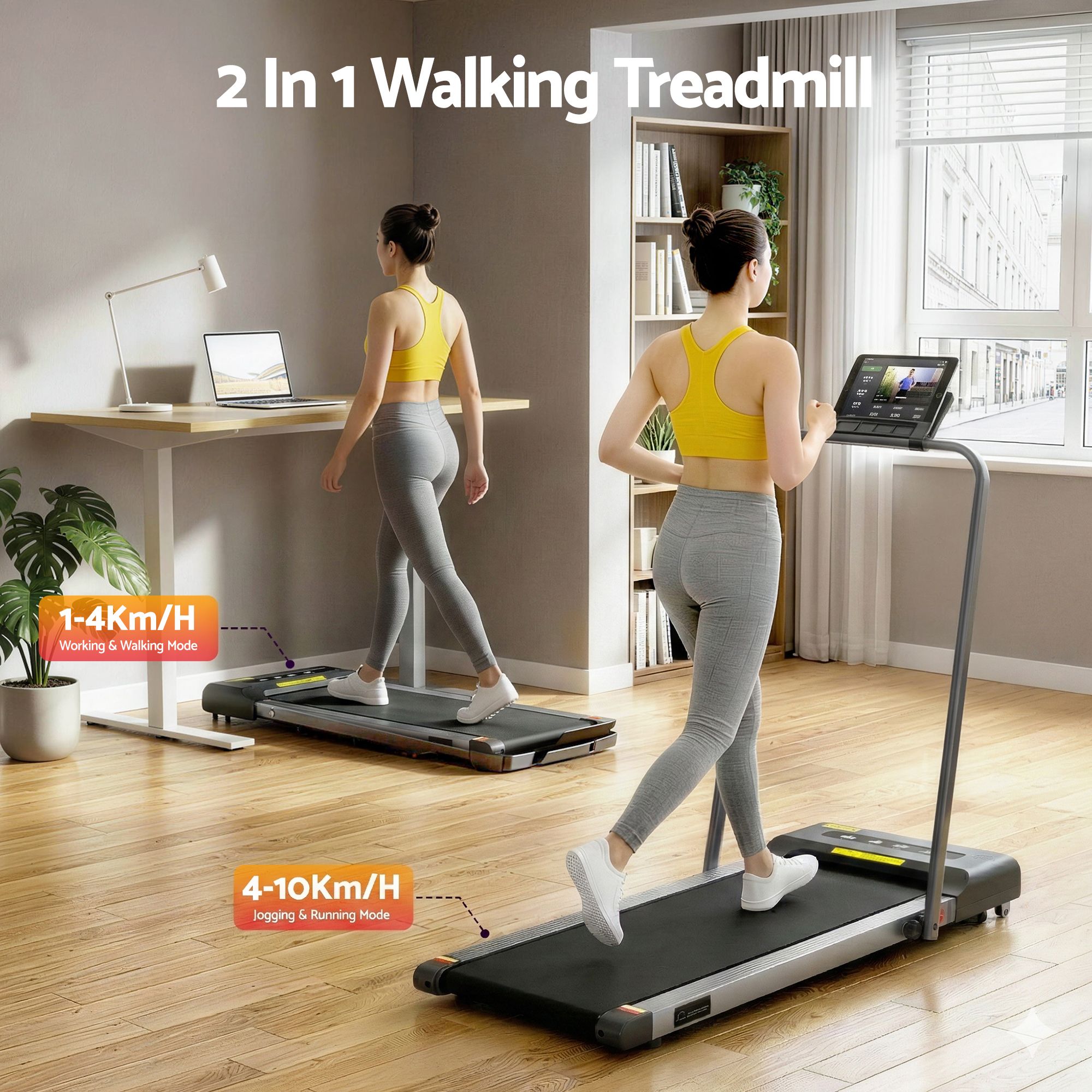 Everfit 2 in 1 Treadmill Walking Pad with 380mm Belt view 4