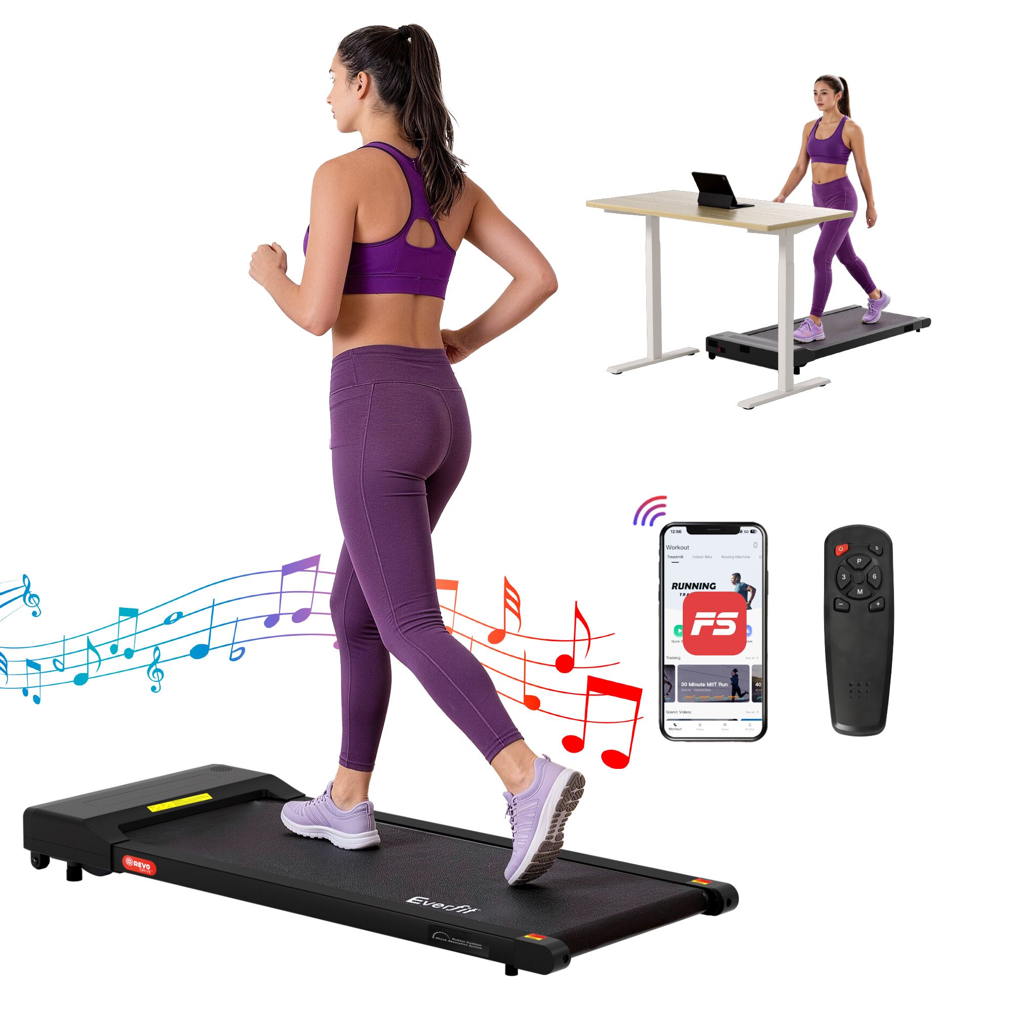 Everfit 2 in 1 Treadmill Walking Pad with 400mm Belt