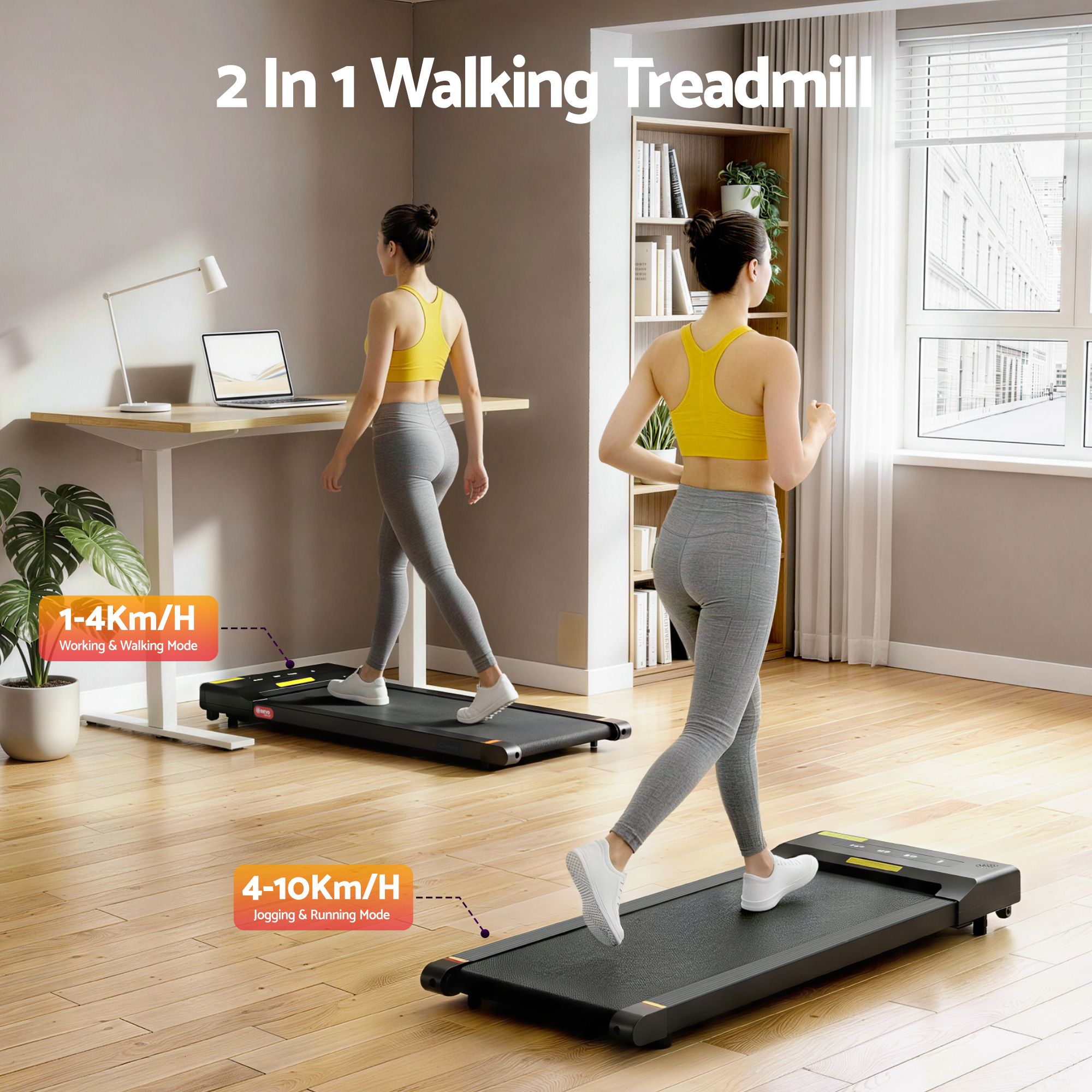Everfit 2 in 1 Treadmill Walking Pad with 400mm Belt view 3