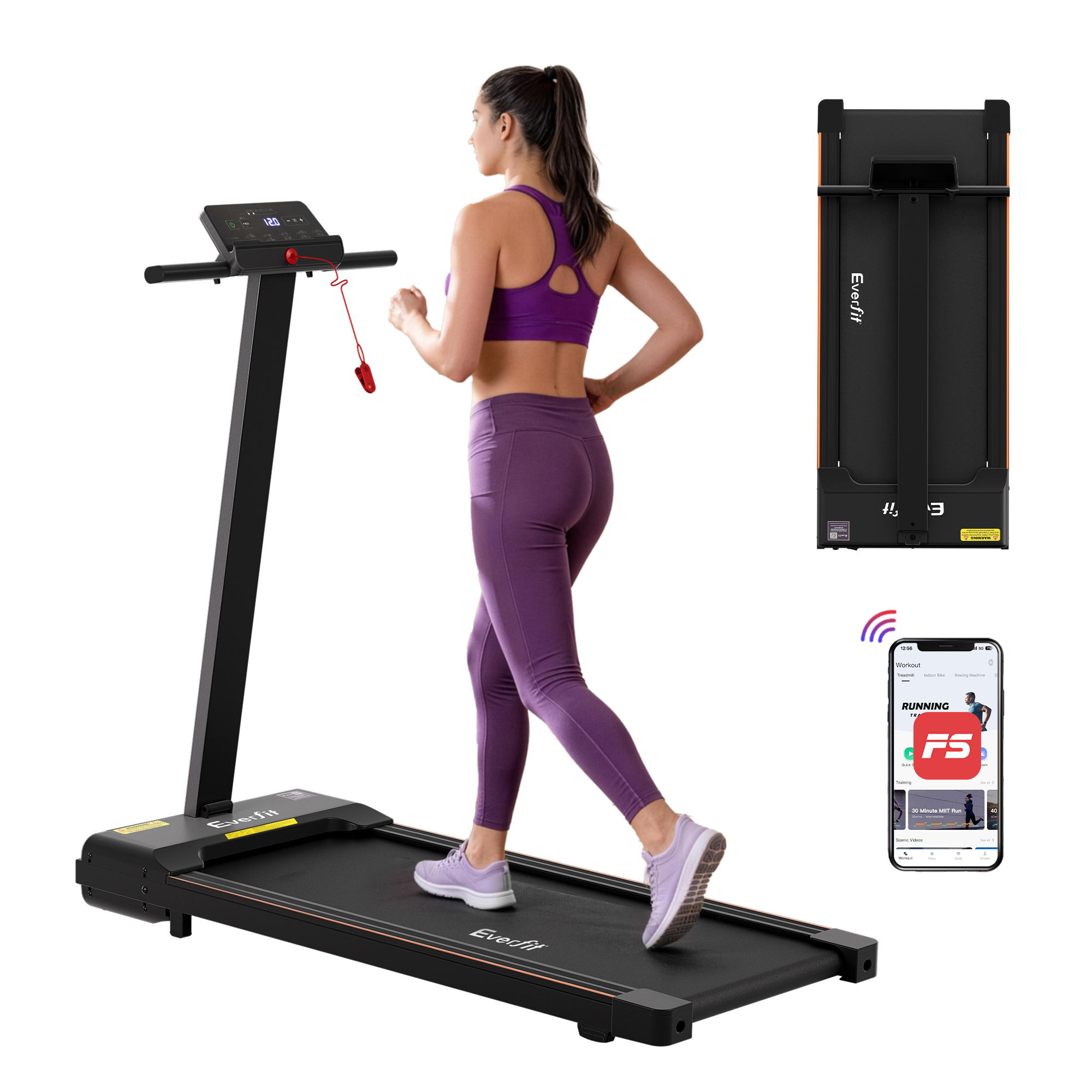 Everfit Walking Pad Treadmill 2-in-1 40cm Belt App Control