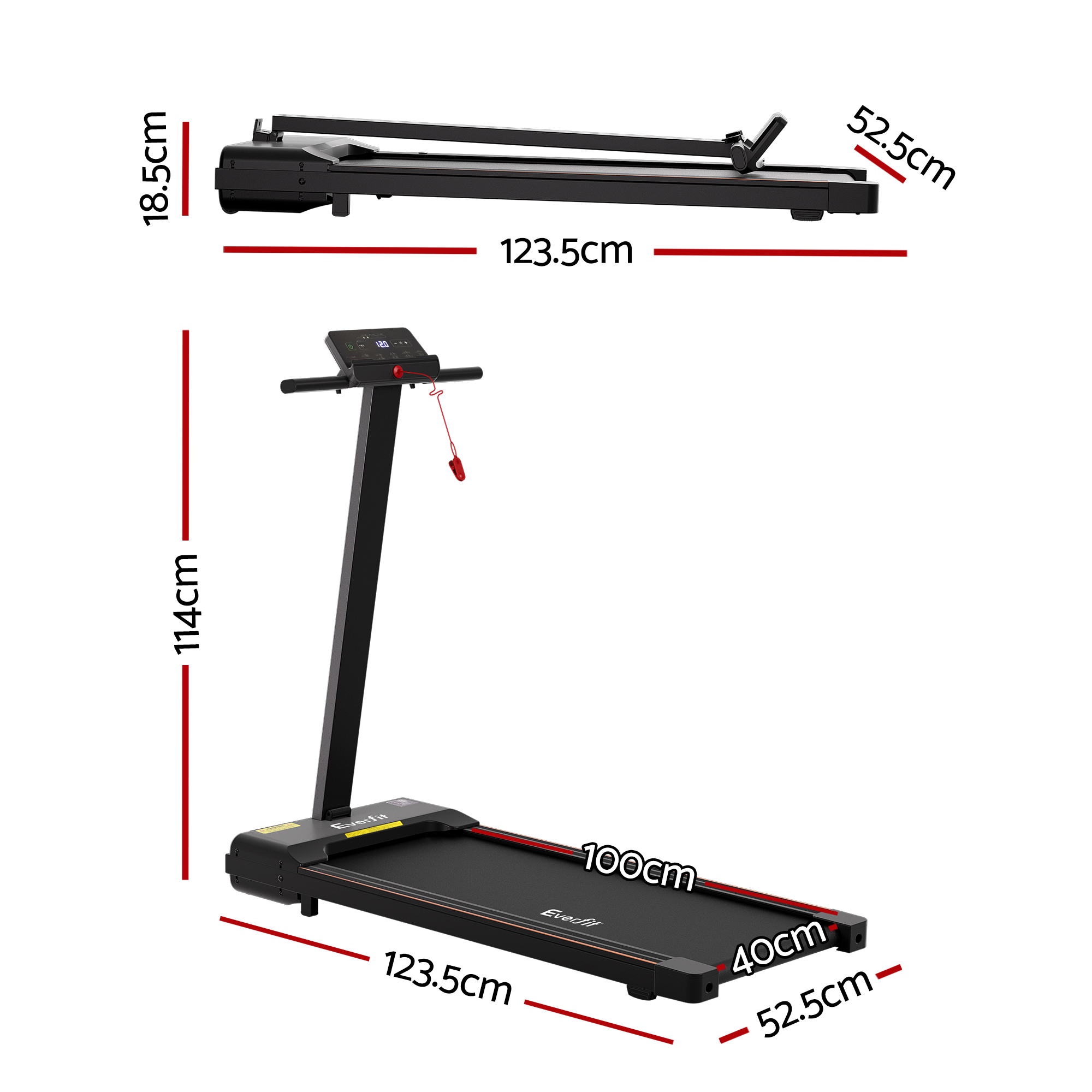 Everfit Walking Pad Treadmill 2-in-1 40cm Belt App Control view 2