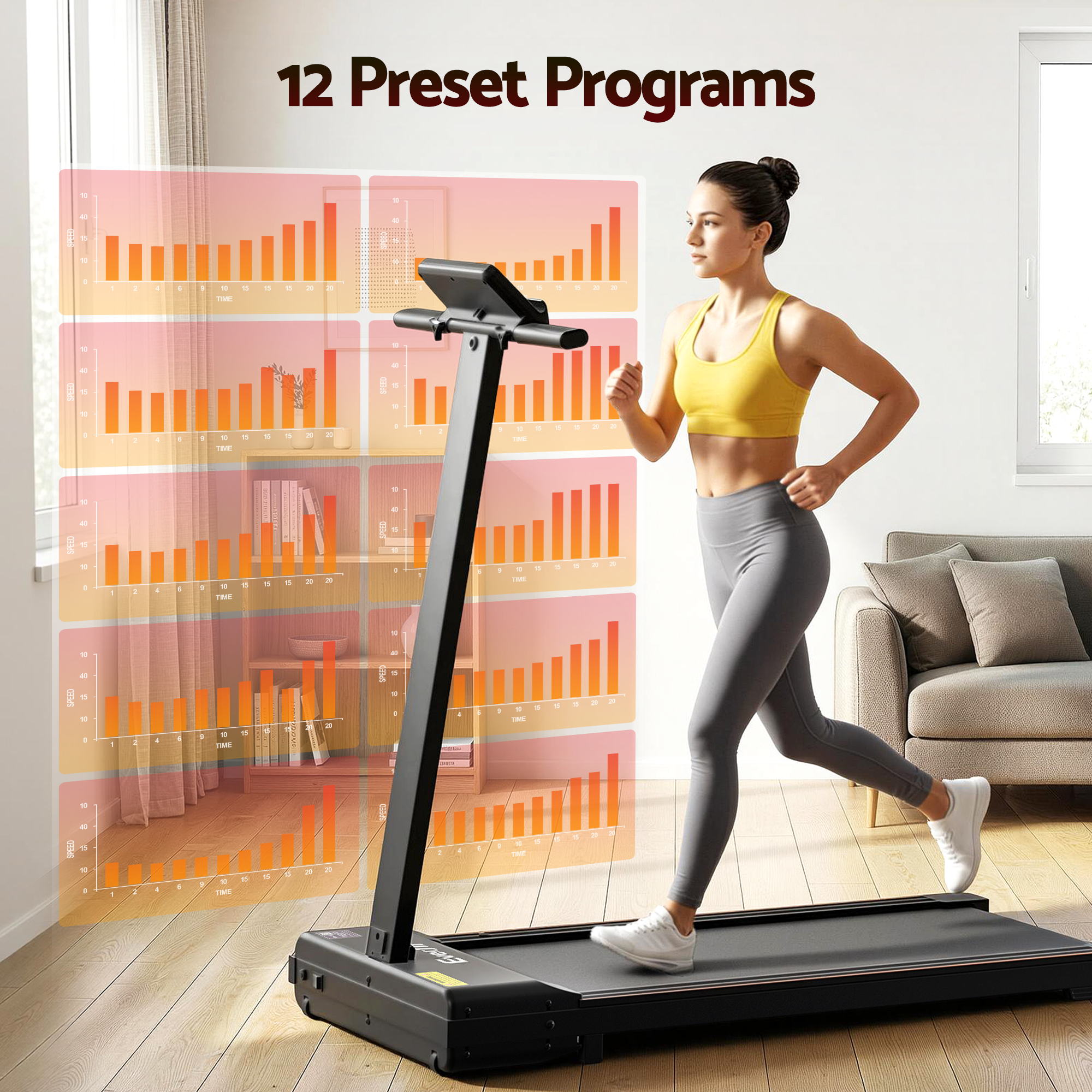 Everfit Walking Pad Treadmill 2-in-1 40cm Belt App Control view 5