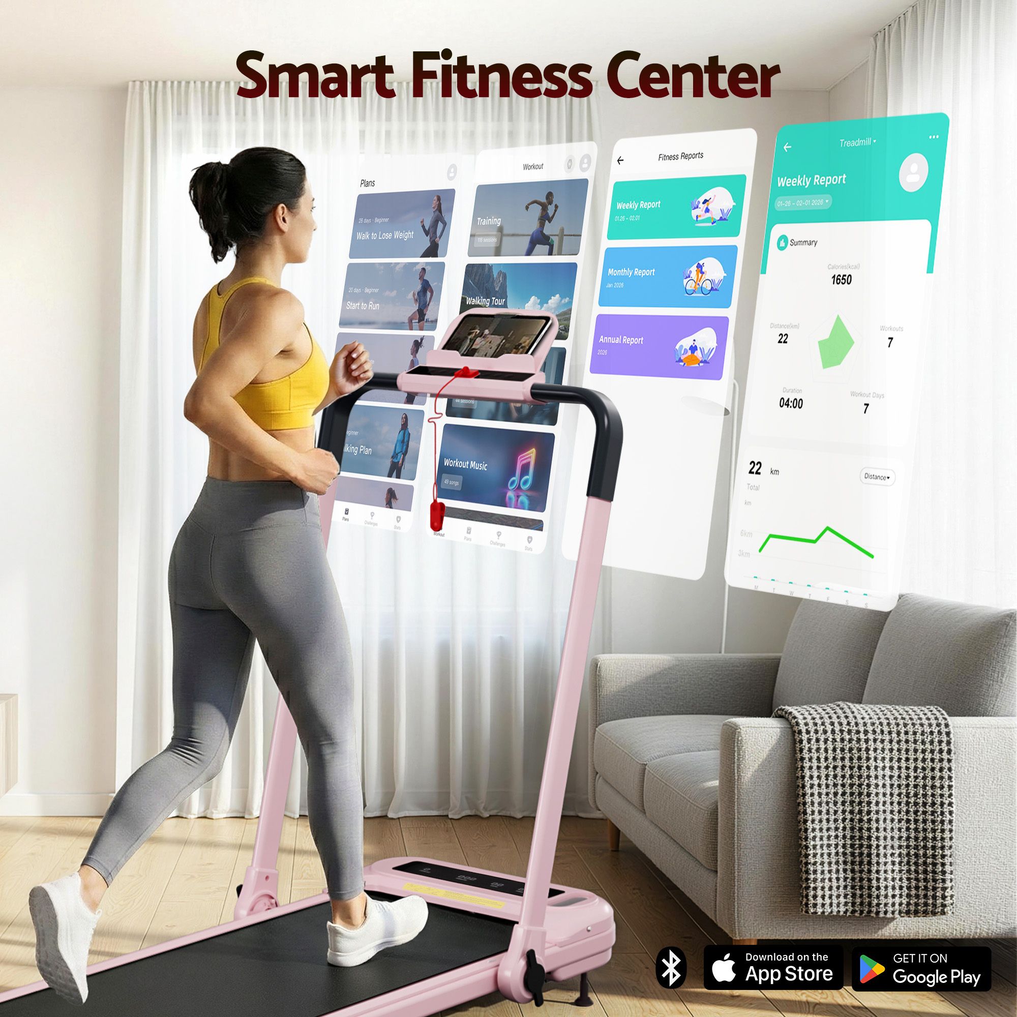 Everfit 3 in 1 Treadmill Walking Pad Foldable Incline view 3