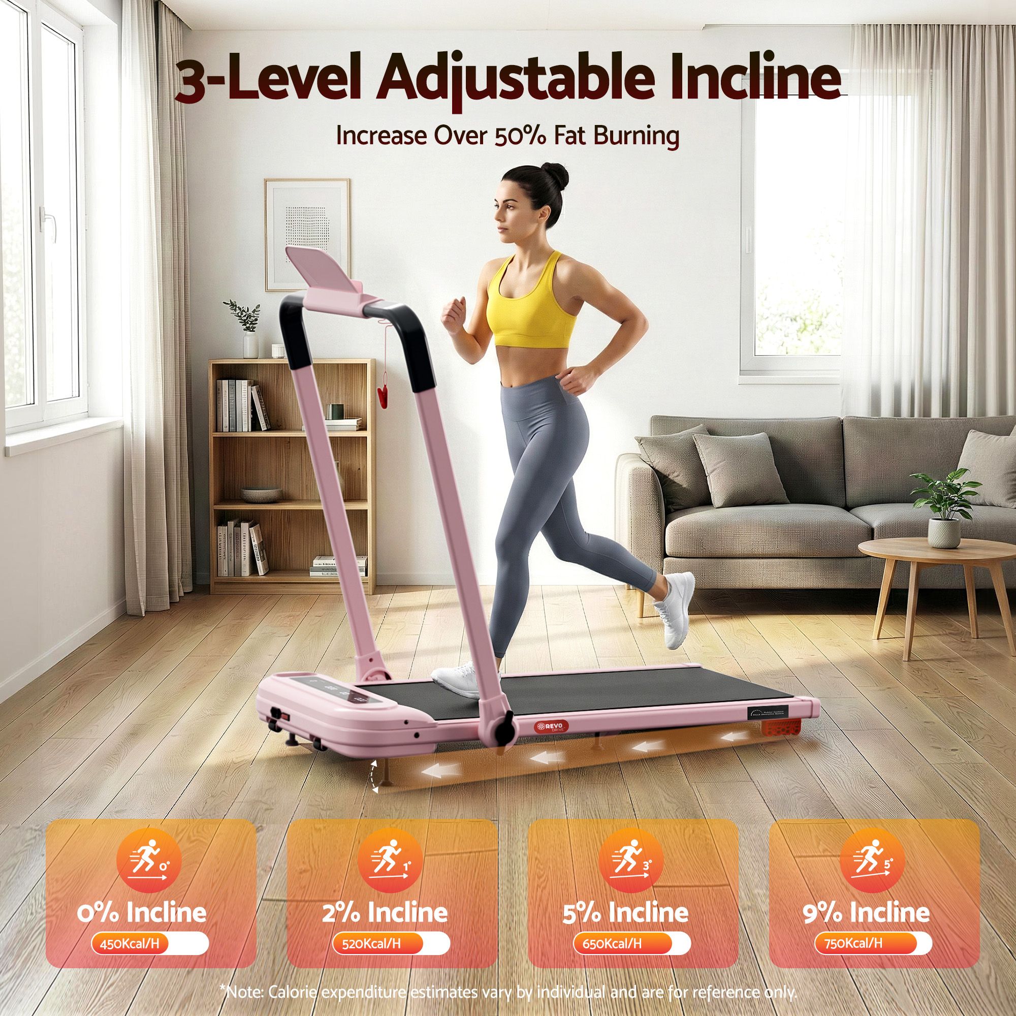 Everfit 3 in 1 Treadmill Walking Pad Foldable Incline view 4