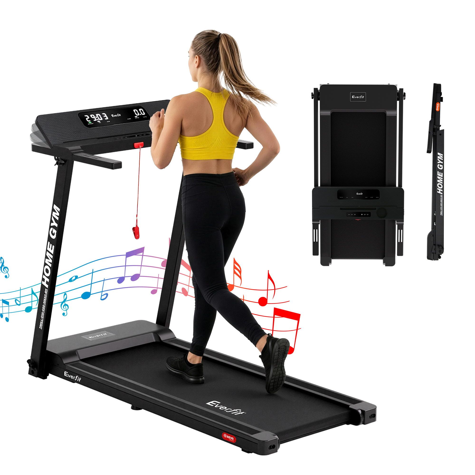 Everfit Fitness Treadmill, Fully Foldable 450mm