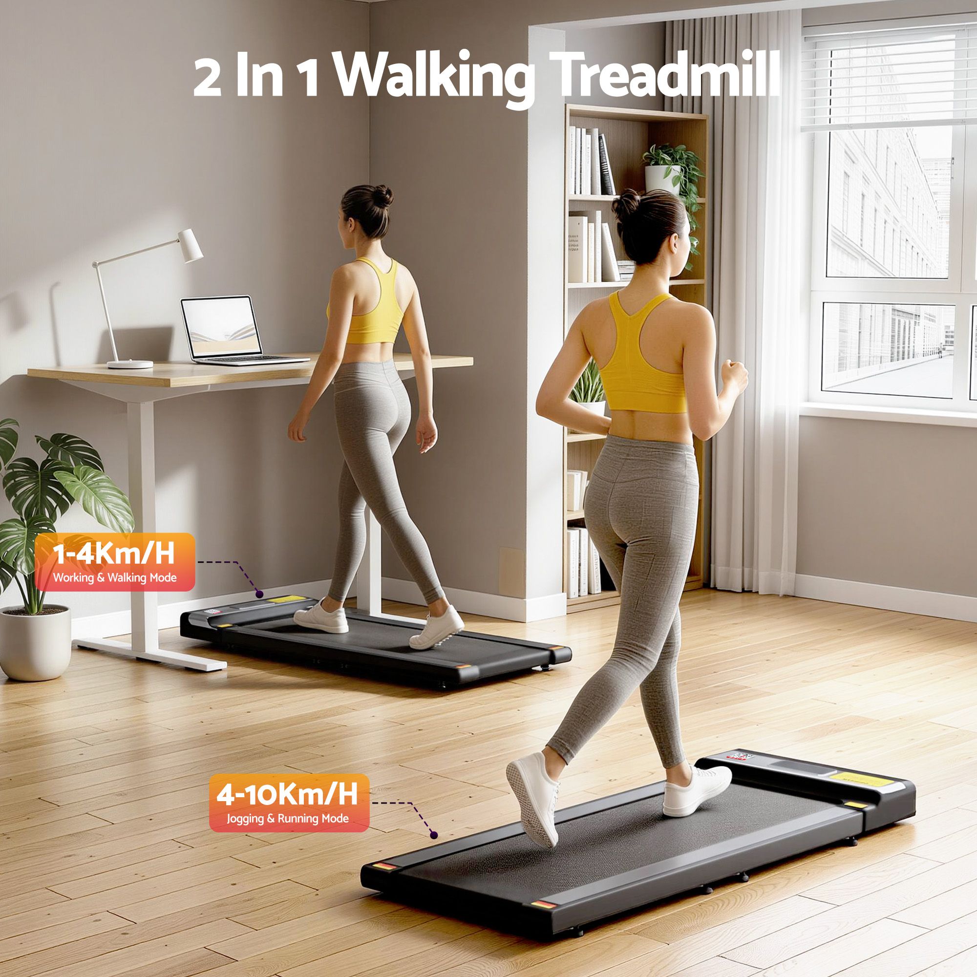Everfit Walking Pad Foldable 400mm Belt Smooth Wheels view 2