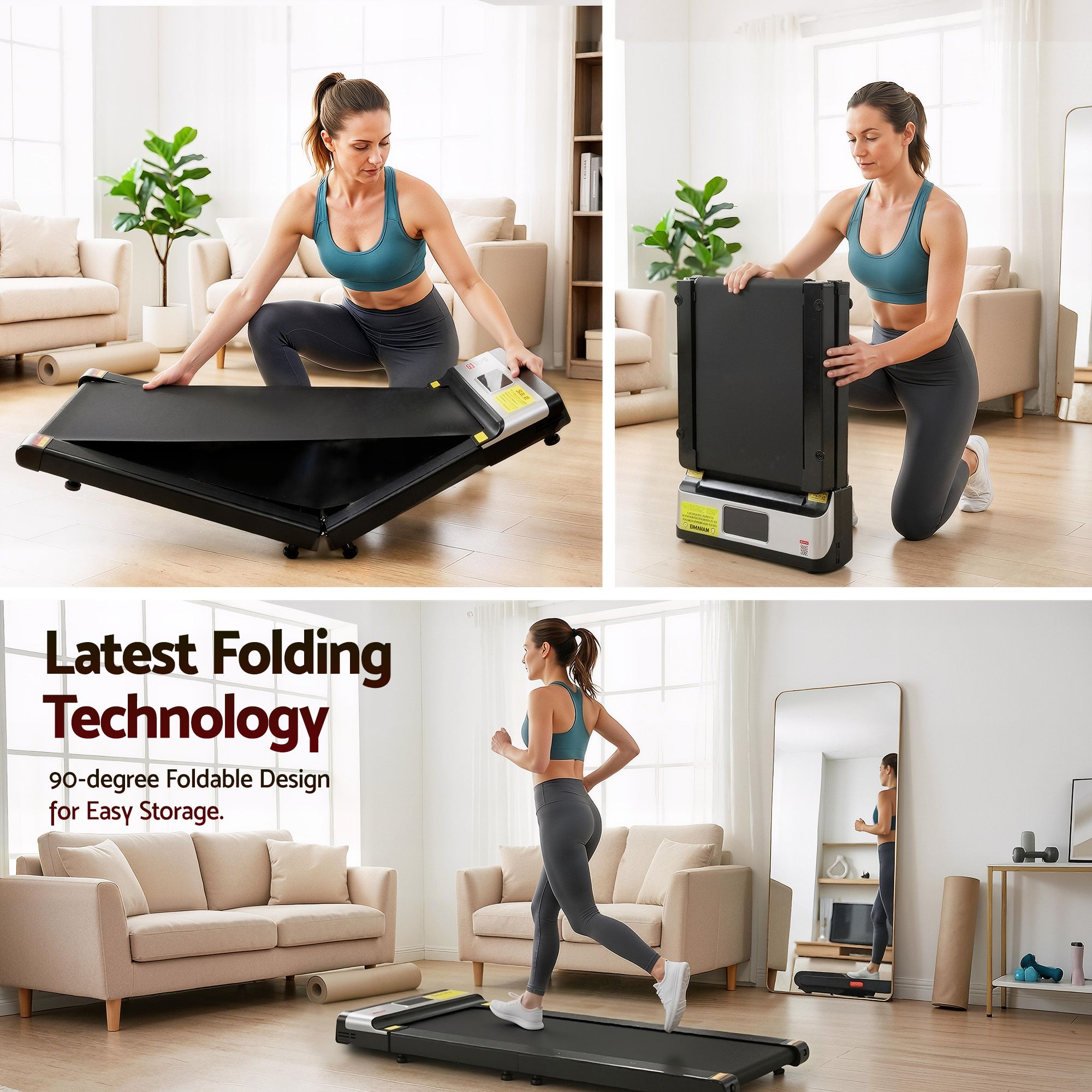 Everfit Walking Pad Foldable 400mm Belt Smooth Wheels view 5