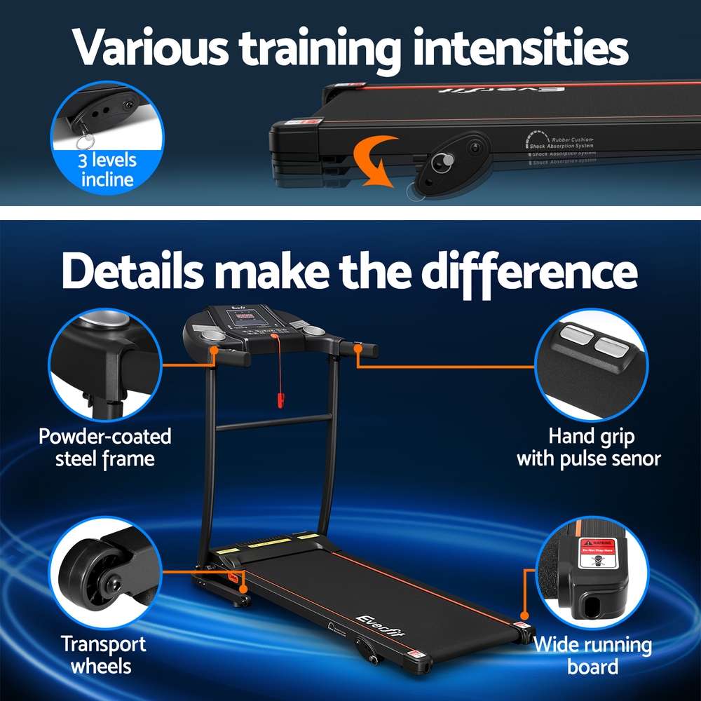 Everfit Electric Treadmill with Incline, Home Cardio view 4