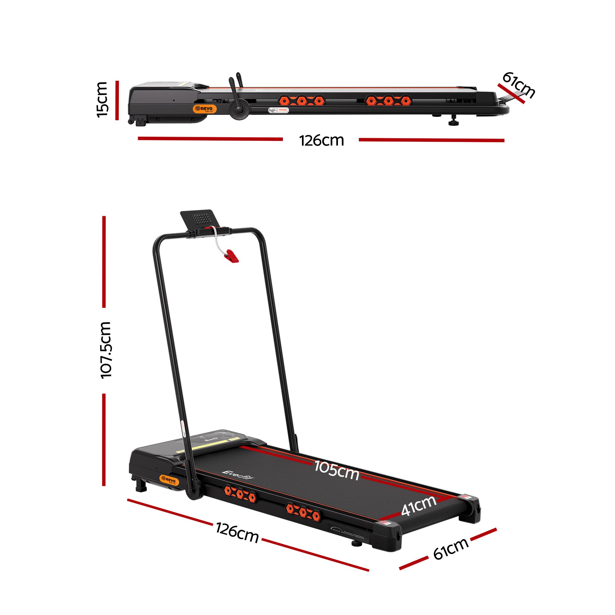 Everfit 3 in 1 Treadmill Walking Pad with Auto Incline view 2