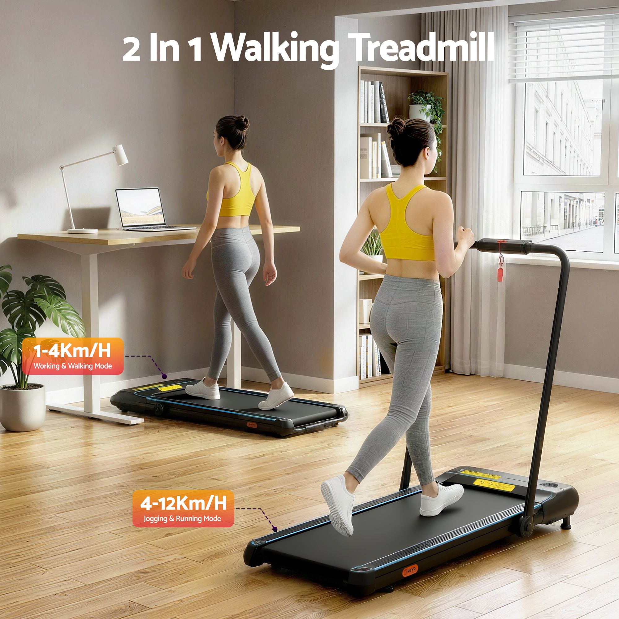 Everfit Electric Treadmill 2-in-1 420mm Belt with Remote view 4