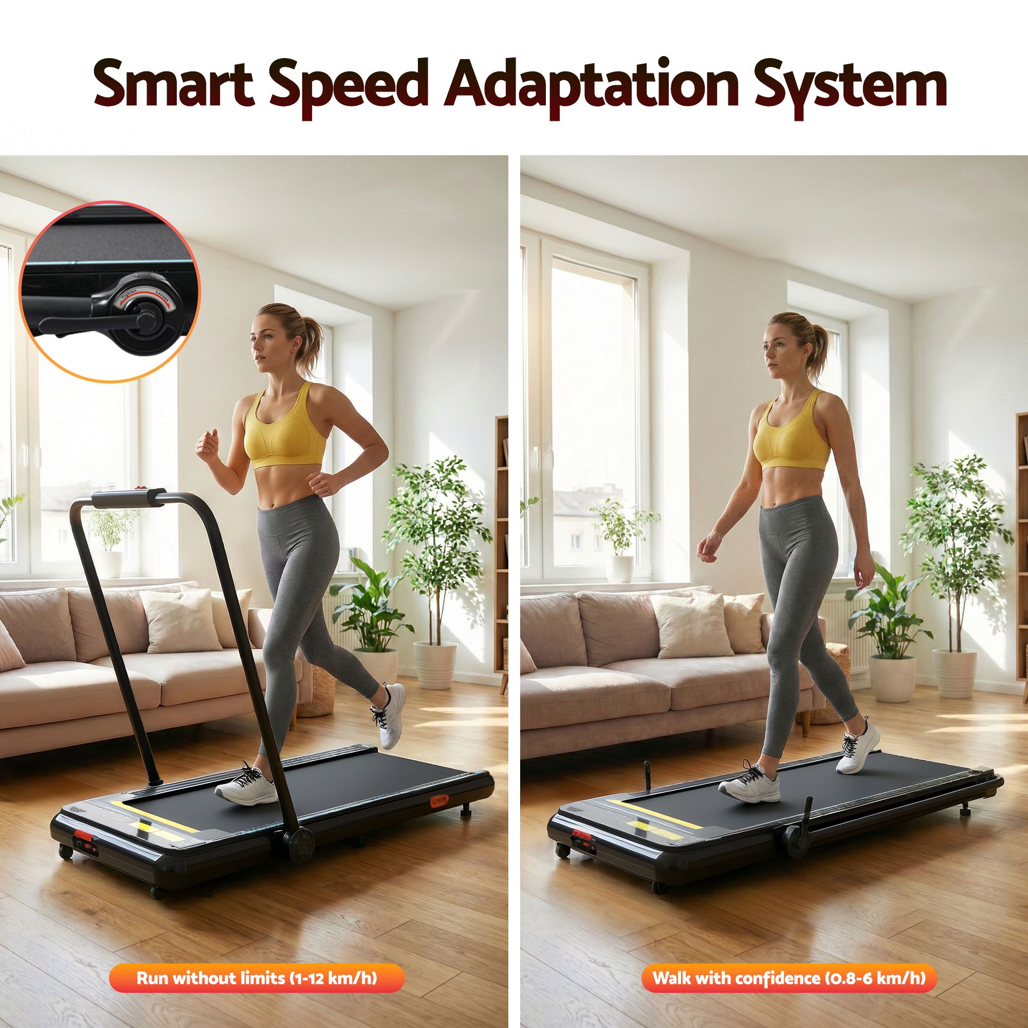 Everfit Electric Treadmill 2-in-1 420mm Belt with Remote view 5