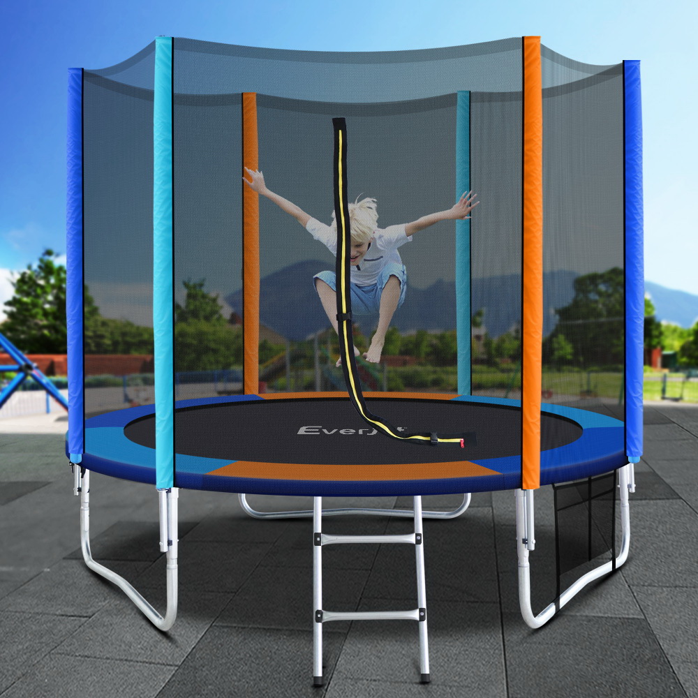 Everfit Kids Trampoline with Ladder and Safety Net, 8-12FT