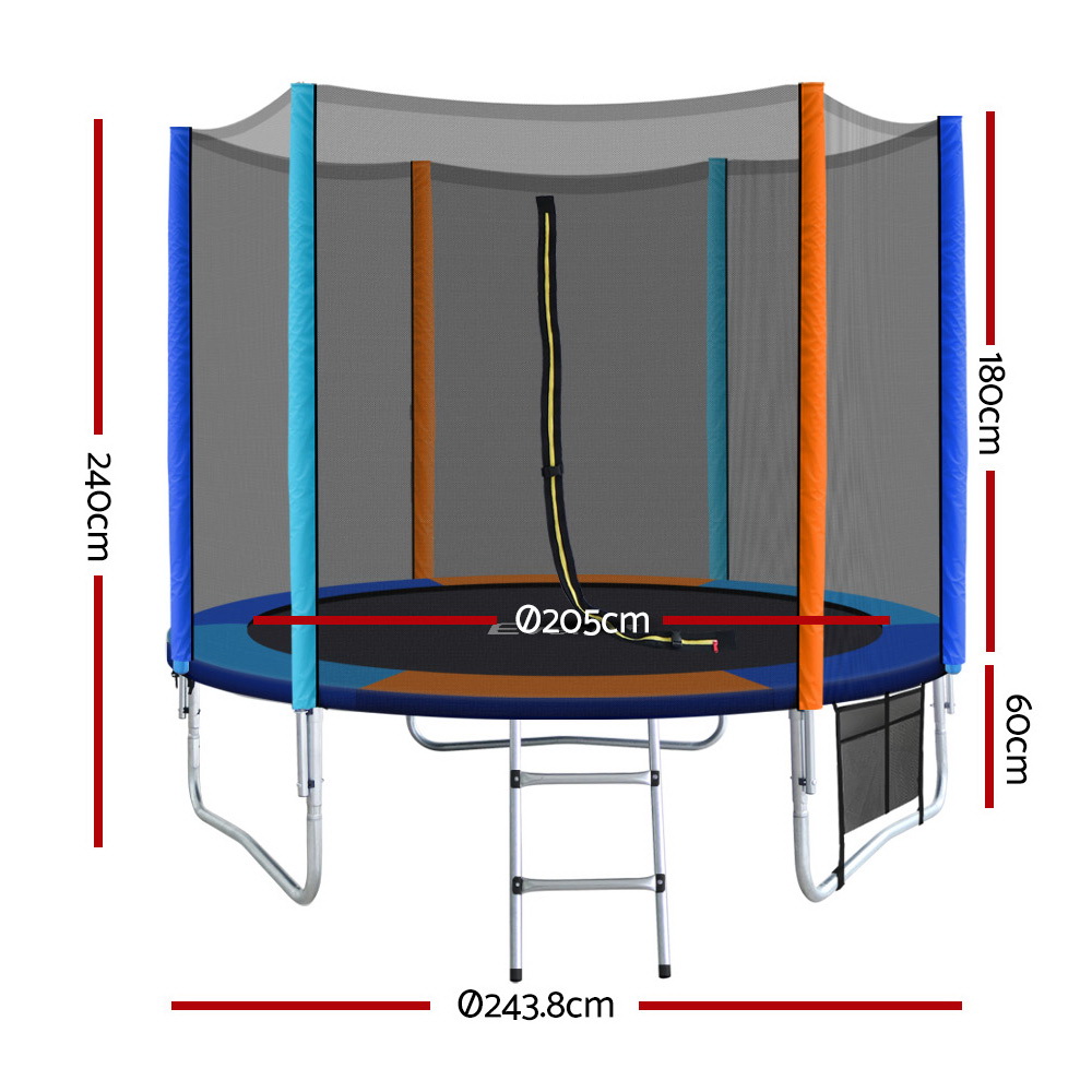 Everfit Kids Trampoline with Ladder and Safety Net, 8-12FT view 2