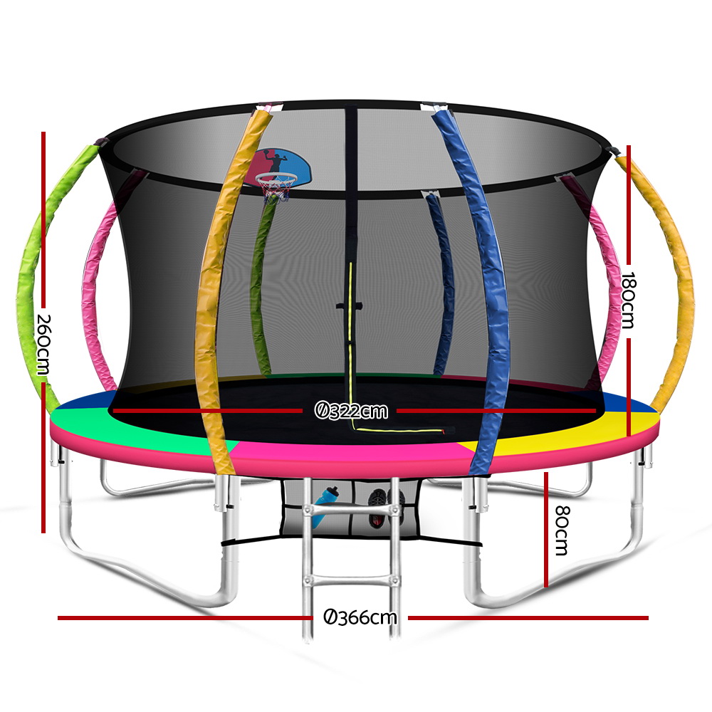 Everfit Kids Trampoline Rebounder with Safety Net, 6-12FT view 2