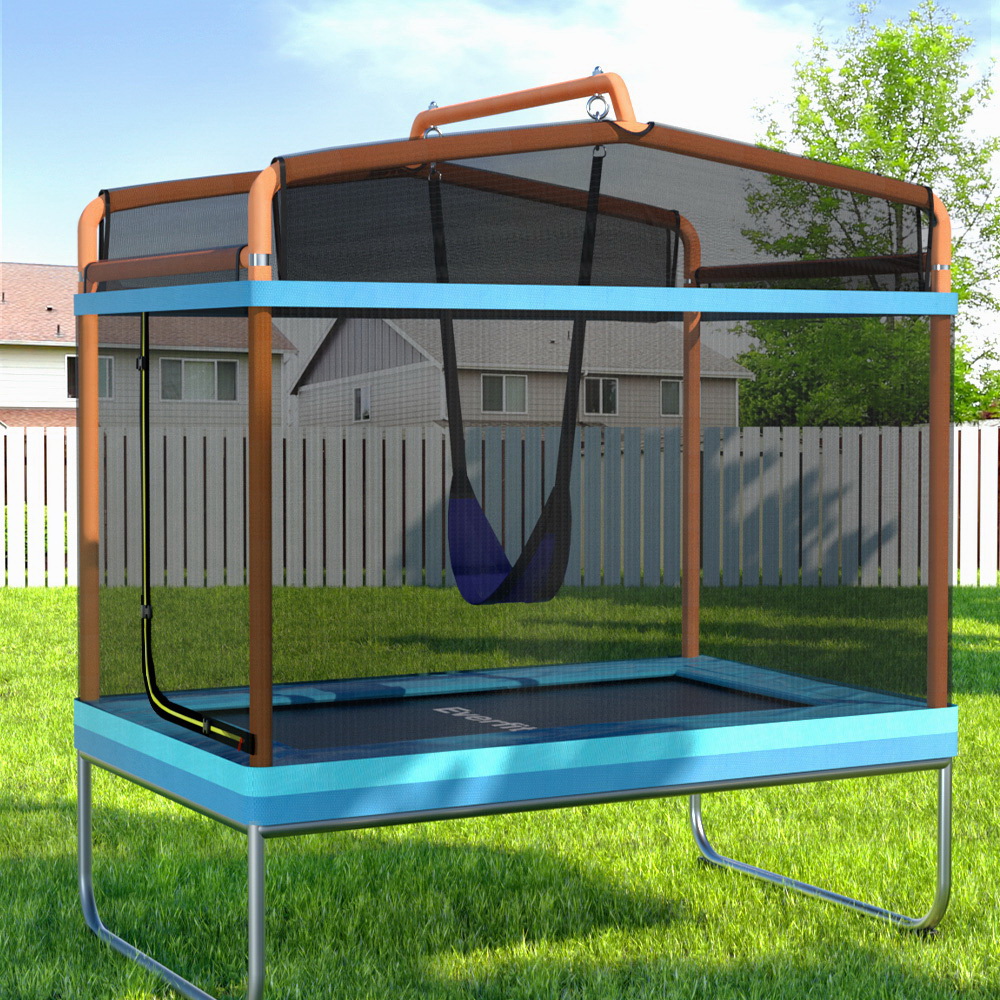 Everfit 6FT Rectangle Trampoline for Kids with Swing