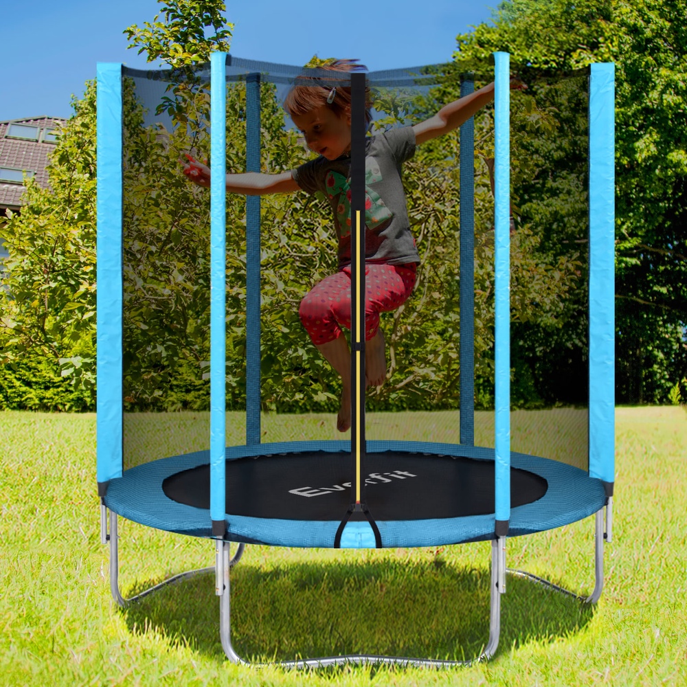Everfit 6FT Trampoline with Safety Net for Kids, Blue