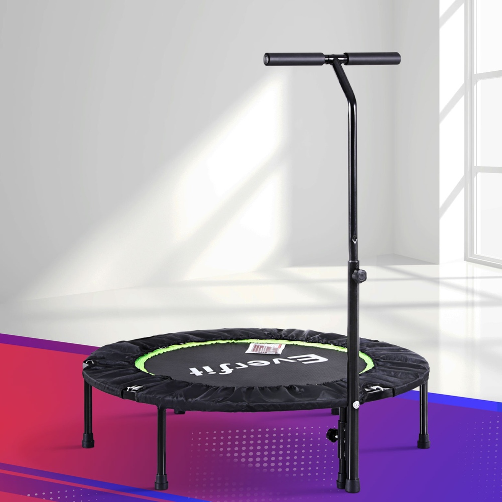Everfit Foldable Fitness Trampoline with Handrail, 40-48in