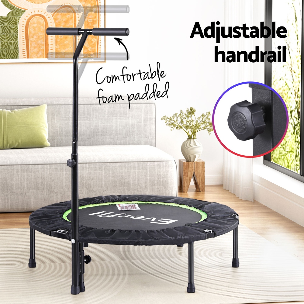 Everfit Foldable Fitness Trampoline with Handrail, 40-48in view 5