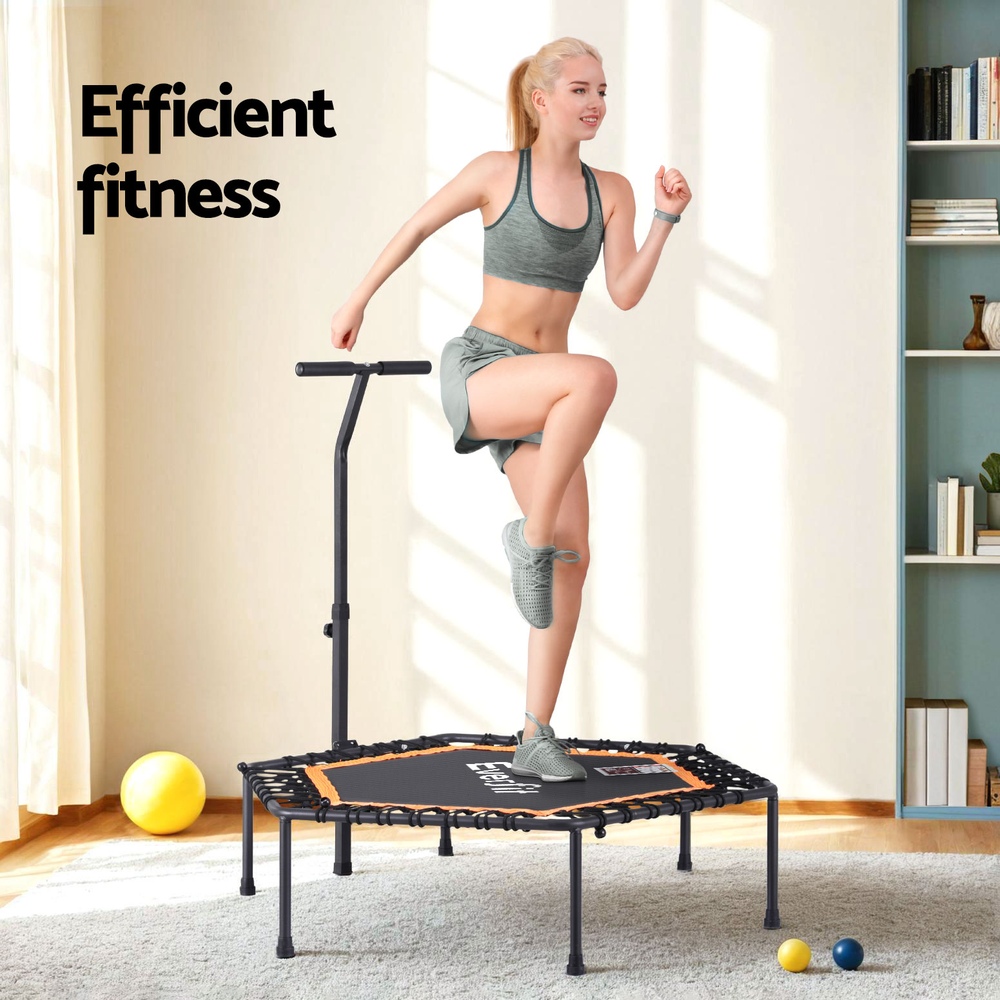 Everfit 51-Inch Hexagon Fitness Trampoline with Handrail view 4