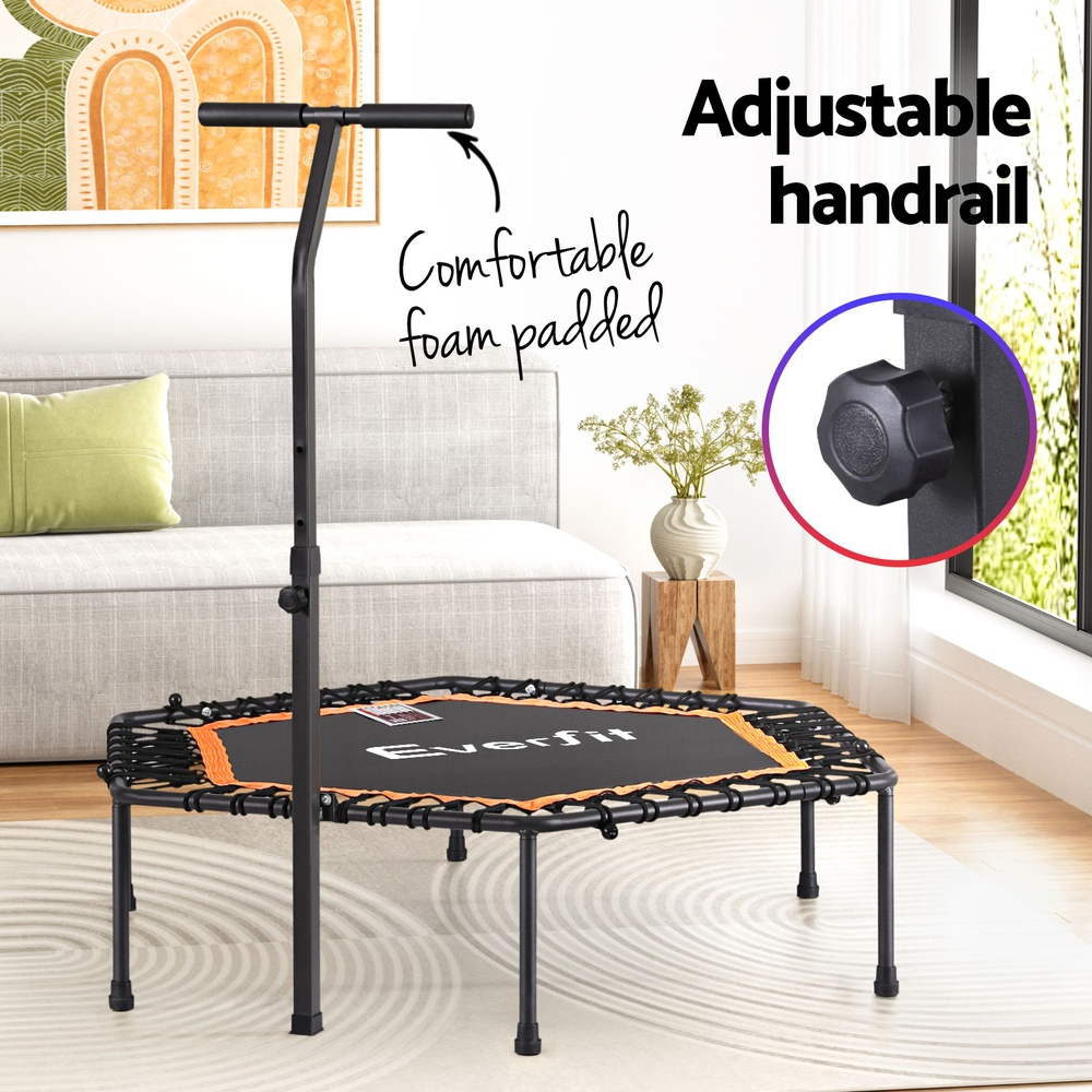 Everfit 51-Inch Hexagon Fitness Trampoline with Handrail view 5