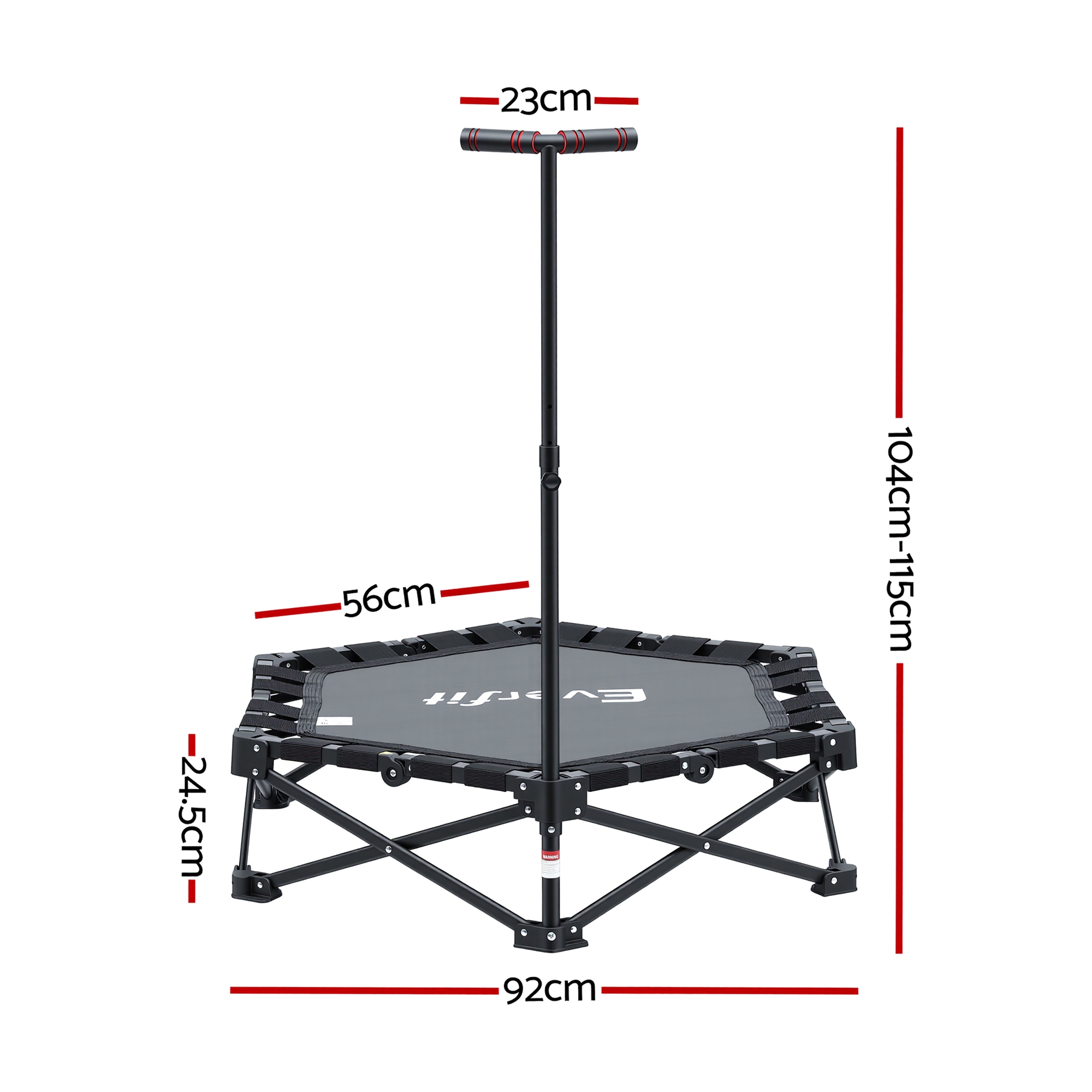 Everfit Foldable Trampoline Rebounder with Adjustable Handle view 2