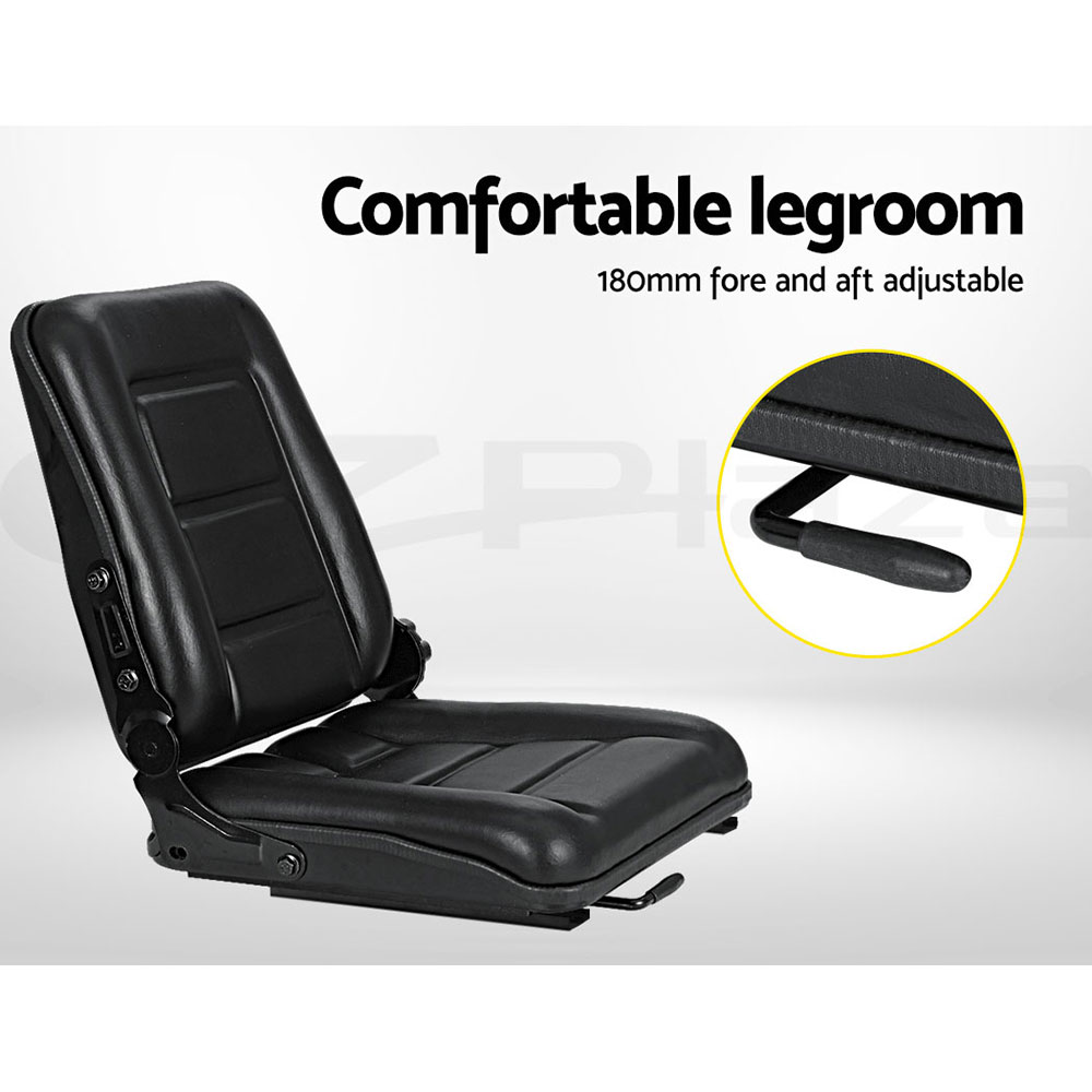 Giantz Adjustable Tractor Seat for Forklift with Backrest view 5