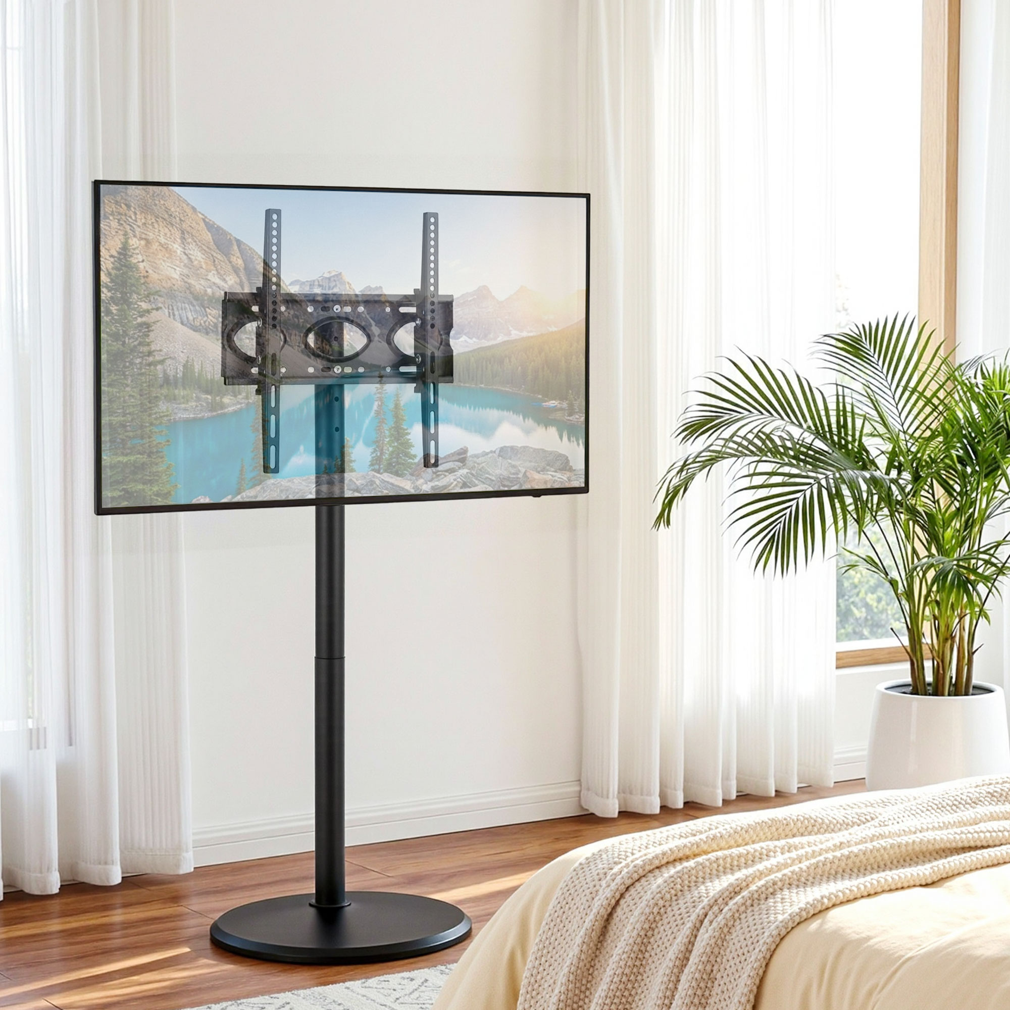 Artiss Mobile TV Stand with Wheels Height Adjustable