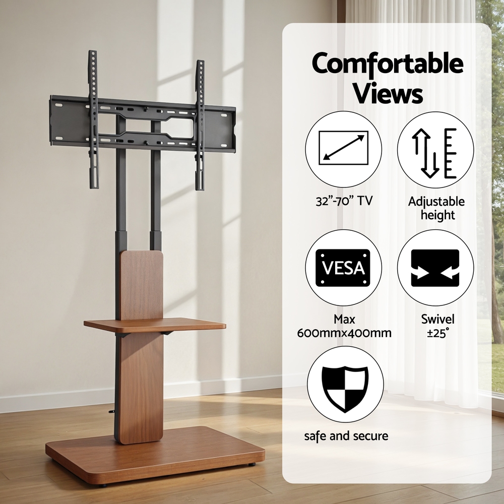 Artiss TV Stand 32-70in Wooden Swivel Adjustable Height view 5