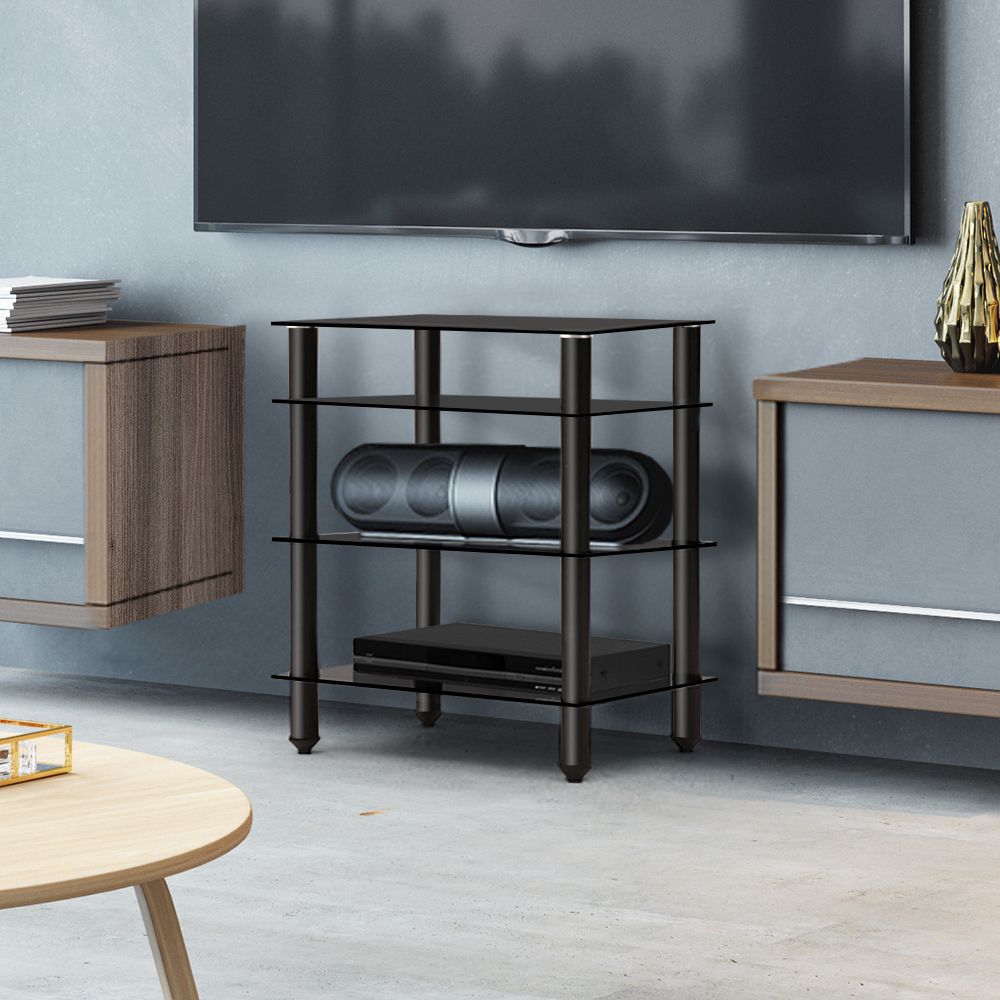 Artiss TV Stand 4 Tier Tempered Glass Storage Shelf